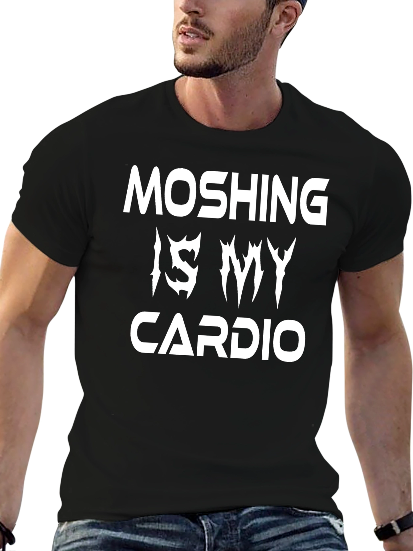 MOSHING IS MY CARDIO Black T-Shirt