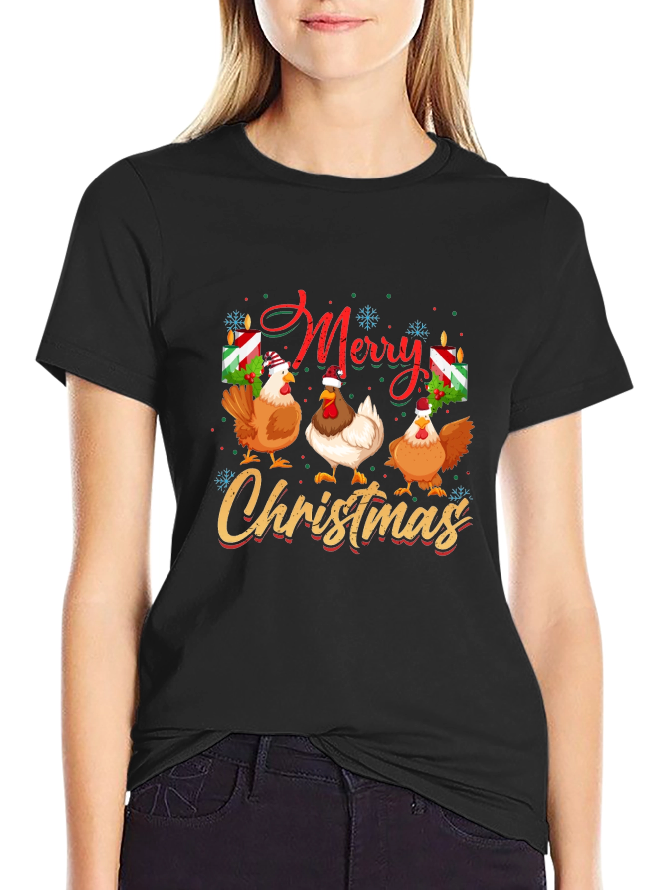 Merry Christmas Chickens T-Shirt