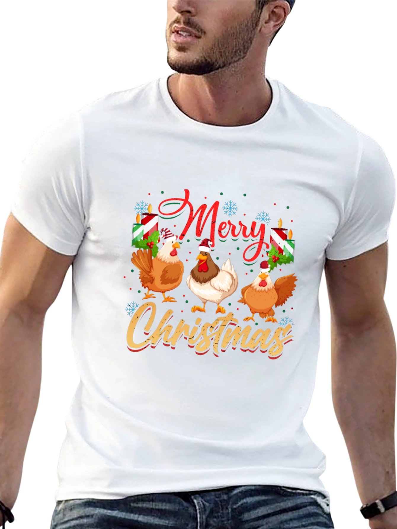 Merry Christmas Chickens T-Shirt