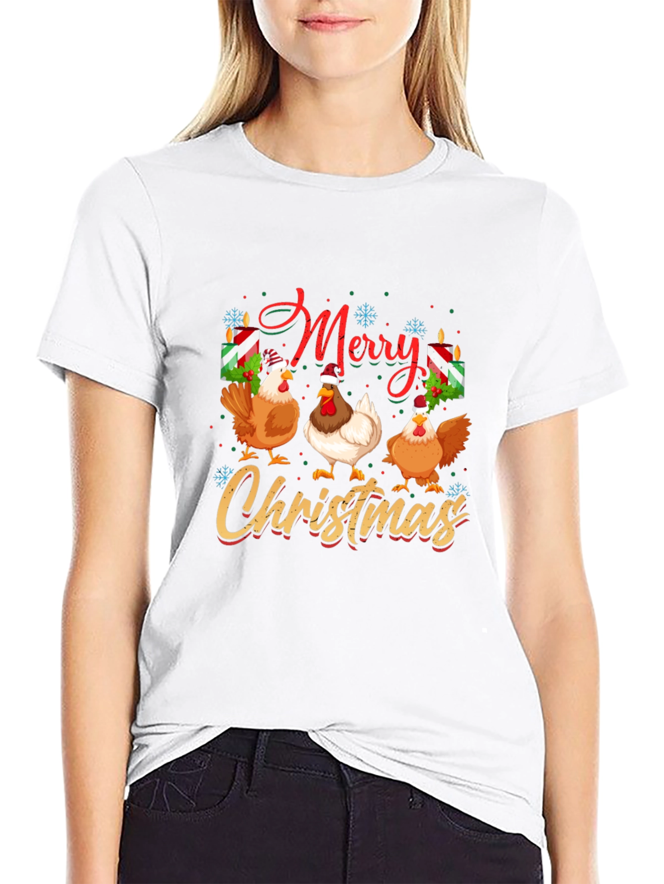 Merry Christmas Chickens T-Shirt