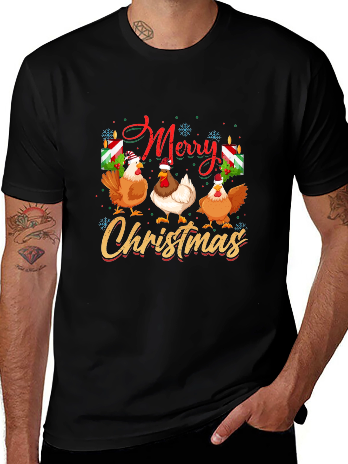 Merry Christmas Chickens T-Shirt