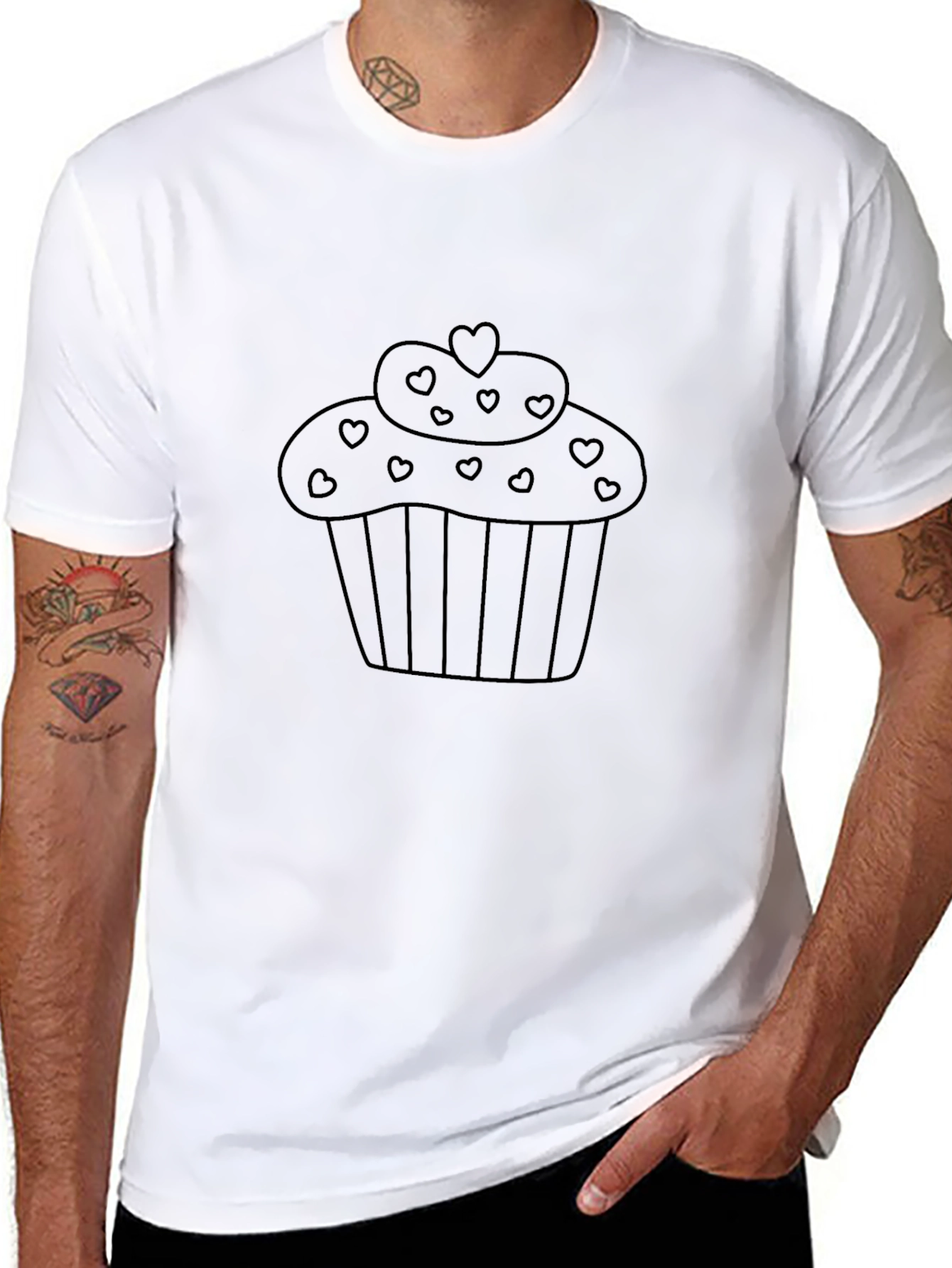 Heart Cupcake T-Shirt - Sweet Treat Design