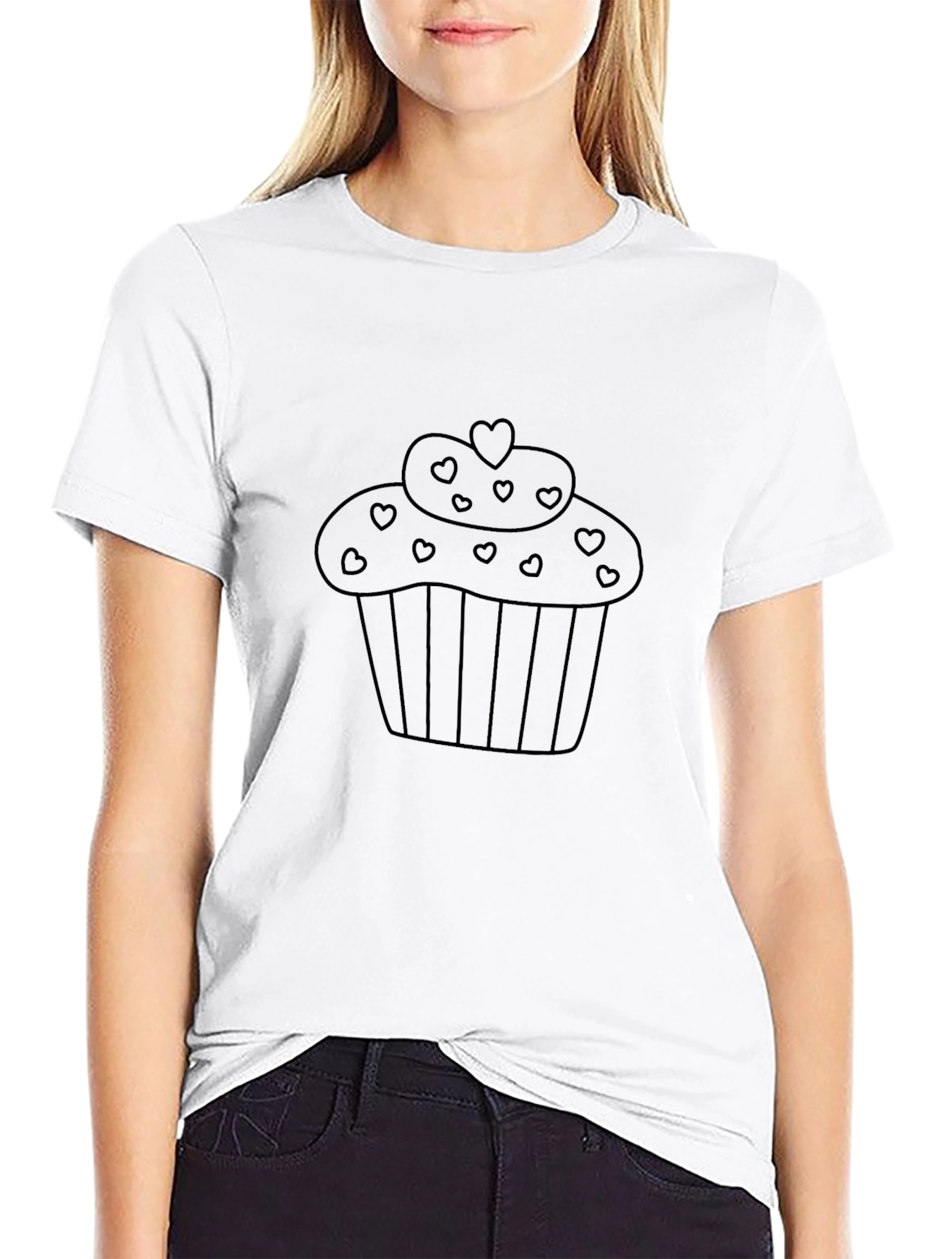 Heart Cupcake T-Shirt - Sweet Treat Design