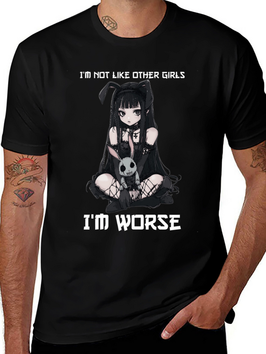 Goth Anime Girl Tee - Im Not Like Other Girls