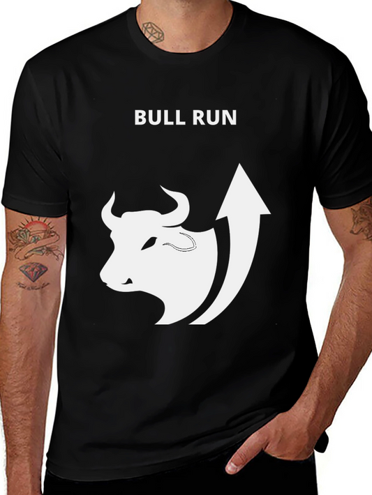 Bull Run Graphic Tee - Trendy Stock Market T-Shirt