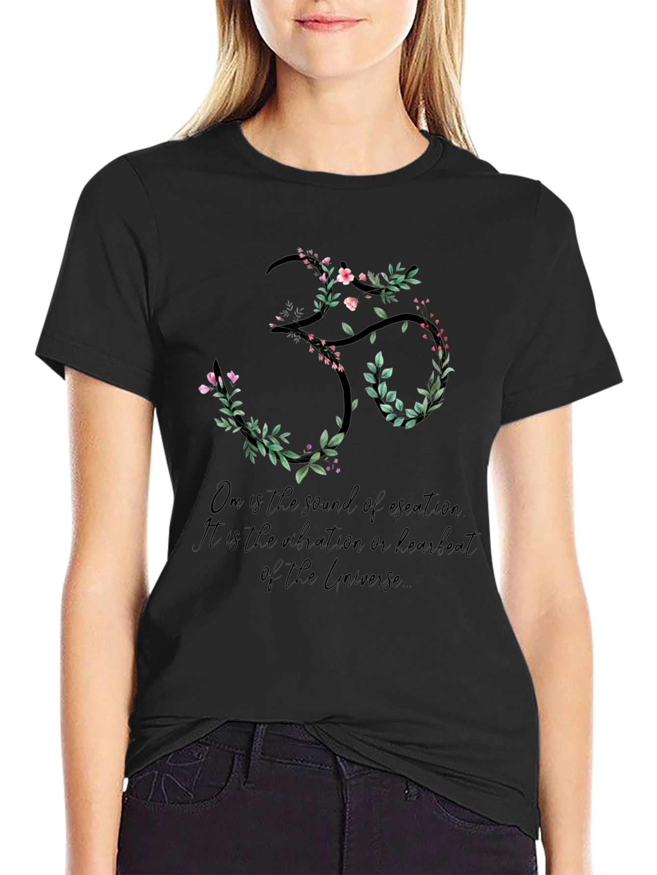 Floral Om Symbol T-Shirt