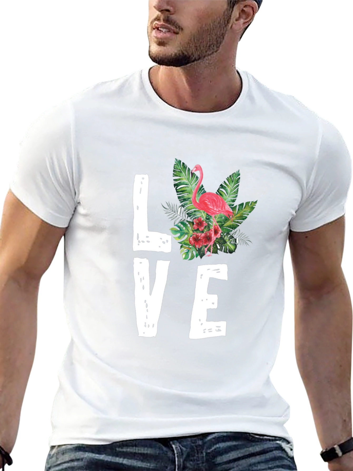 Flamingo Love Graphic Tee - Tropical Vibes T-Shirt
