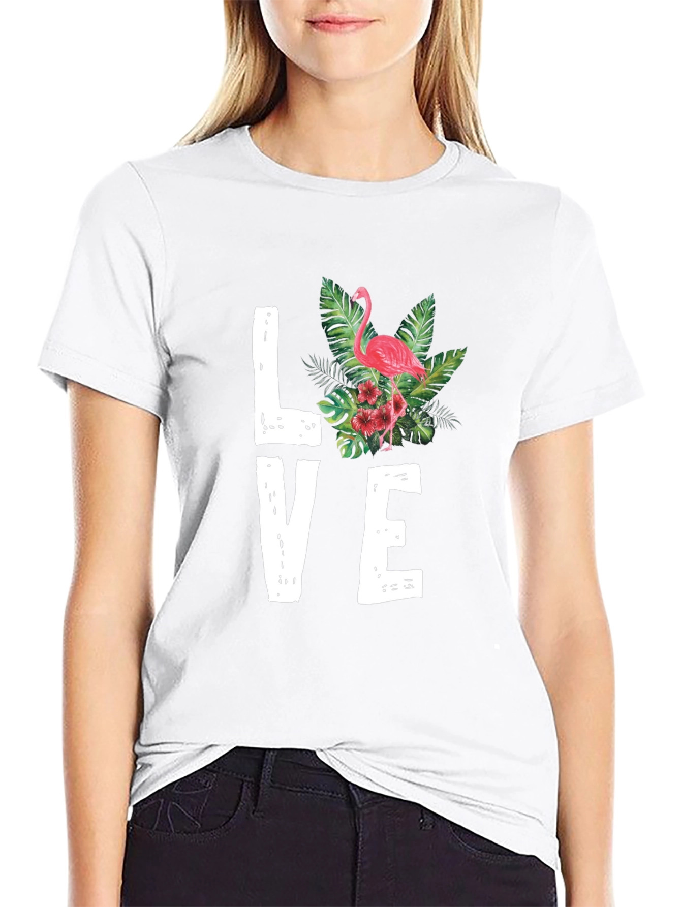 Flamingo Love Graphic Tee - Tropical Vibes T-Shirt