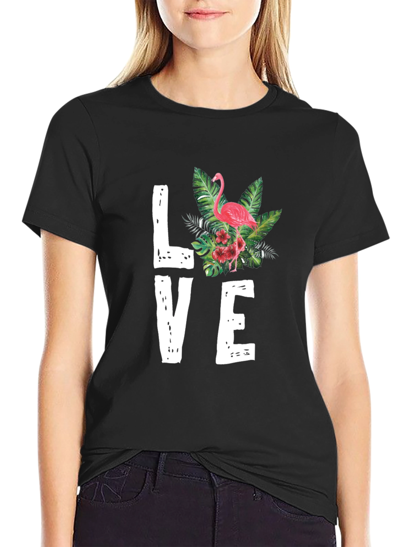 Flamingo Love Graphic Tee - Tropical Vibes T-Shirt