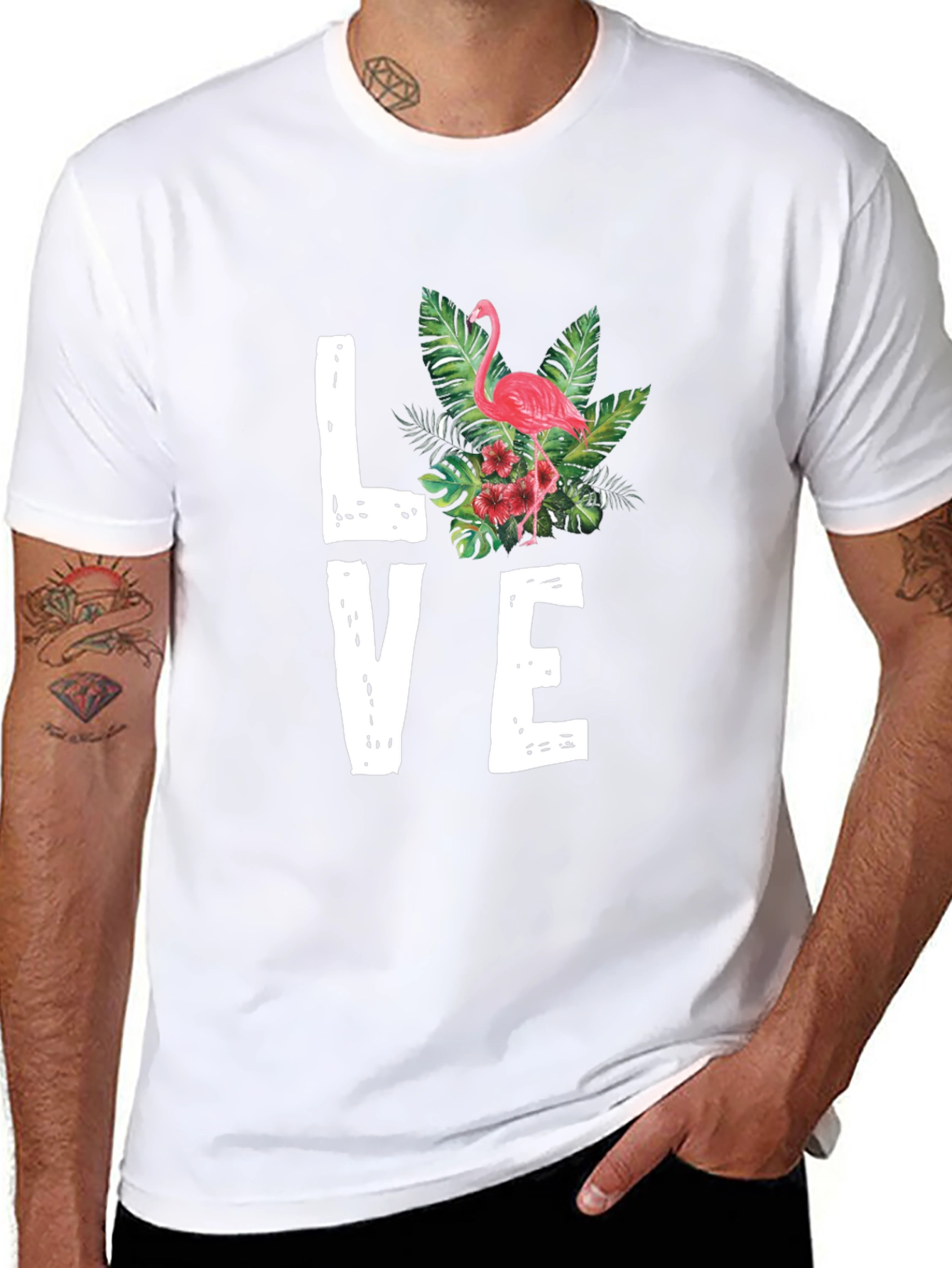 Flamingo Love Graphic Tee - Tropical Vibes T-Shirt
