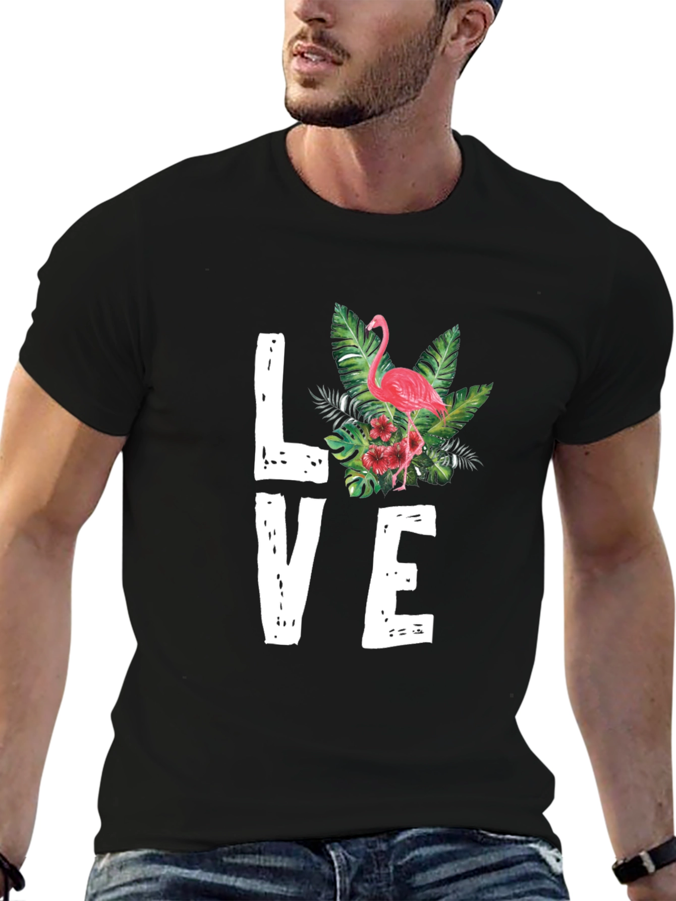 Flamingo Love Graphic Tee - Tropical Vibes T-Shirt