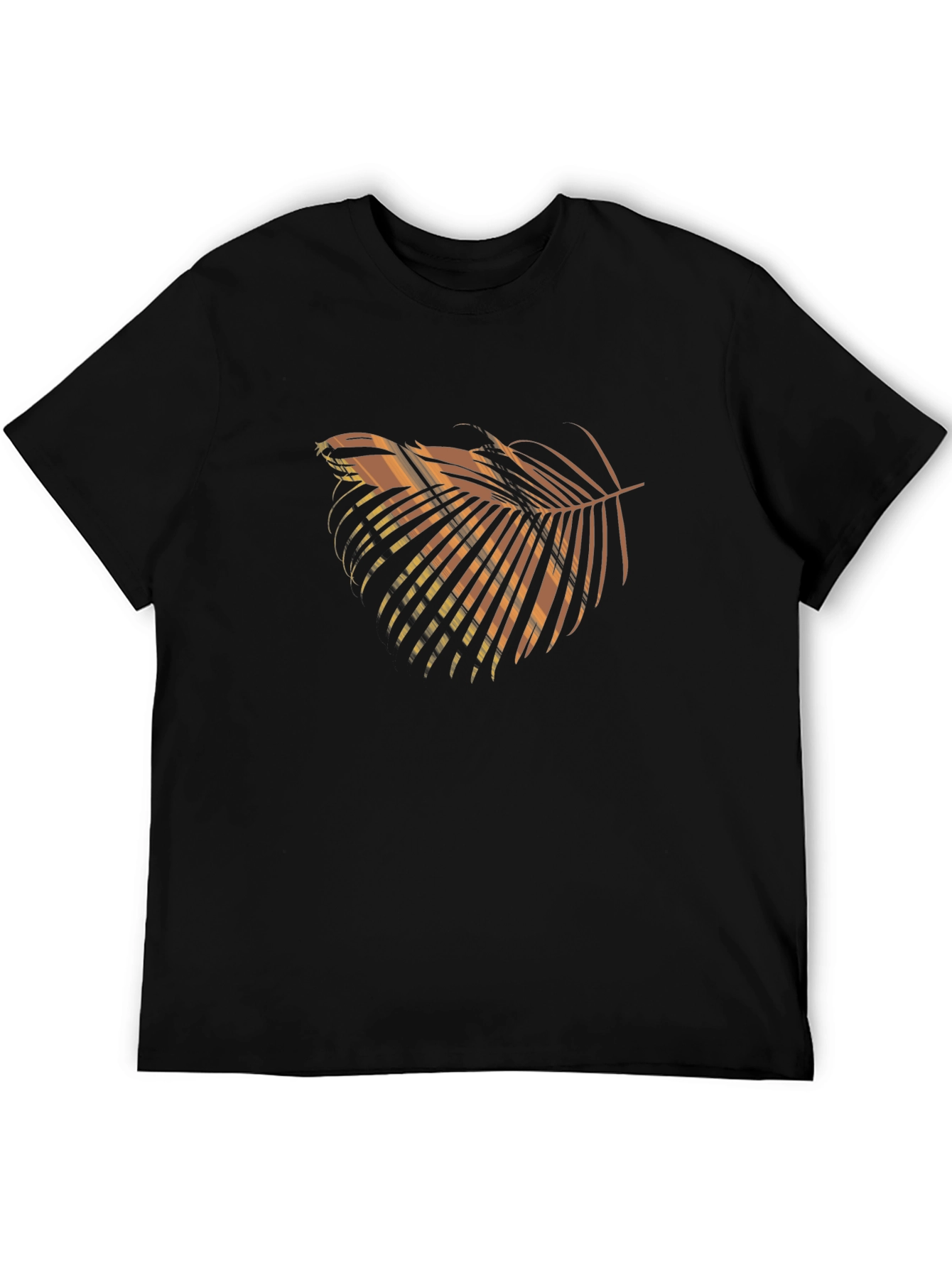 Tropical Palm Leaf Graphic T-Shirt - Black