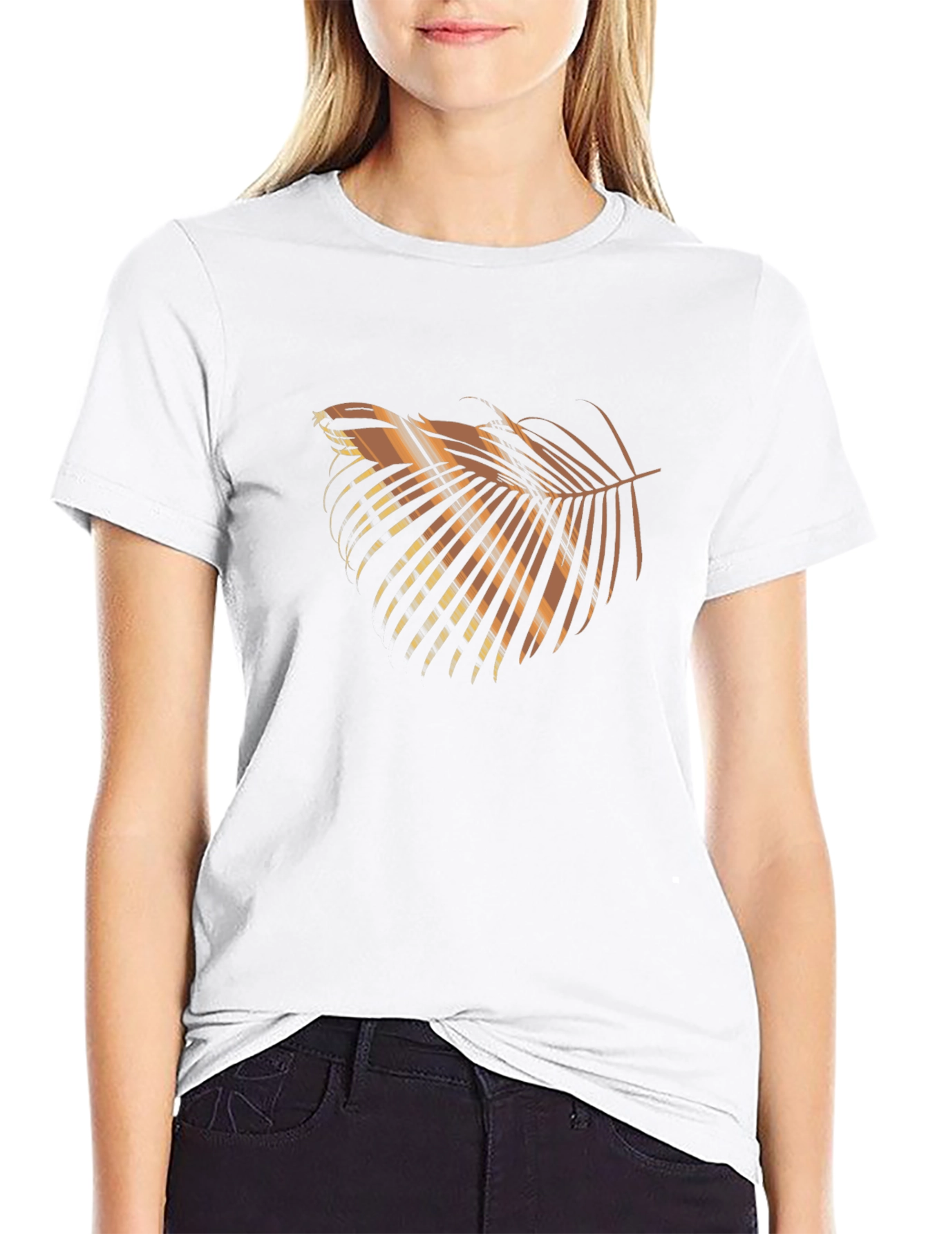 Tropical Palm Leaf Graphic T-Shirt - Black