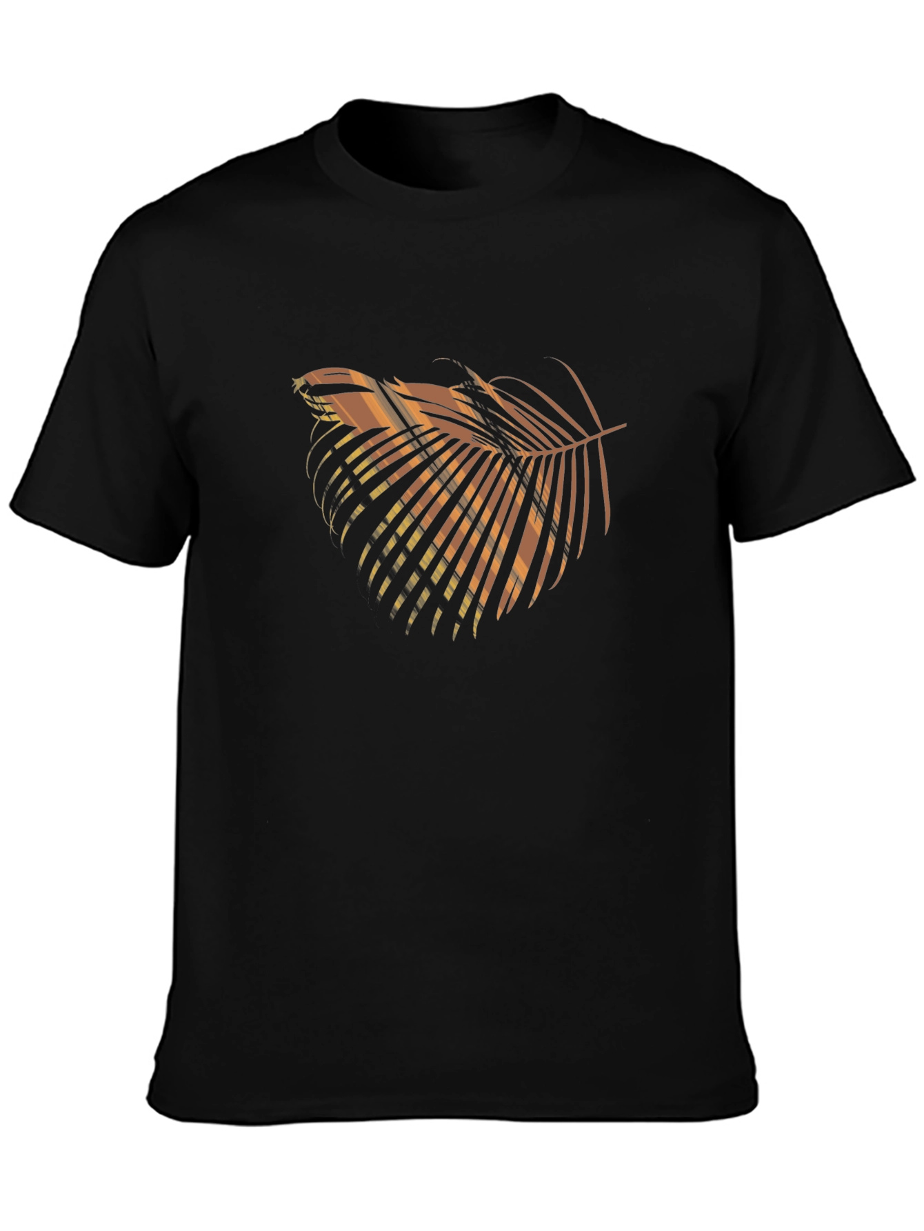 Tropical Palm Leaf Graphic T-Shirt - Black
