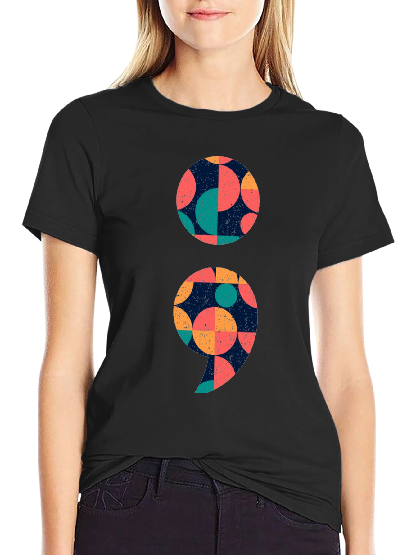 Unique Semicolon Graphic Tee - Stylish & Meaningful