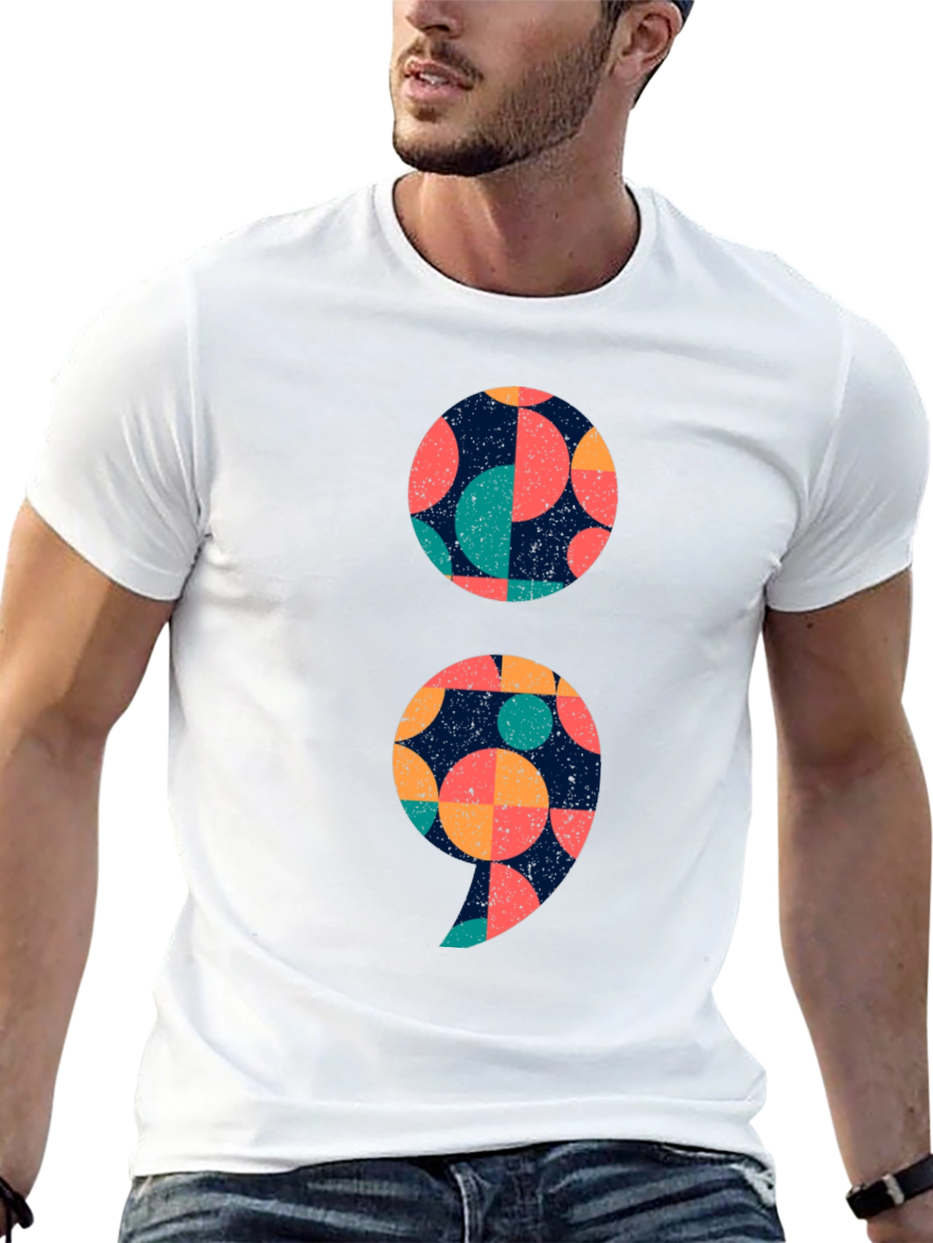 Unique Semicolon Graphic Tee - Stylish & Meaningful