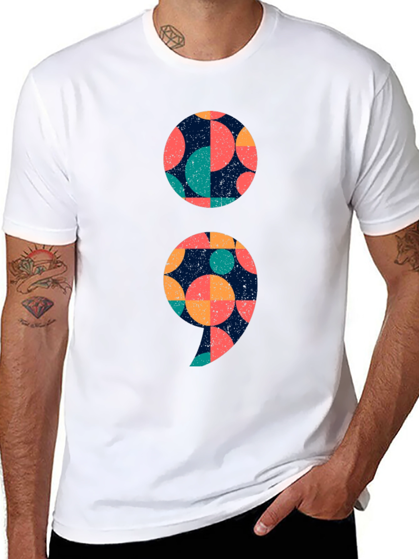 Unique Semicolon Graphic Tee - Stylish & Meaningful