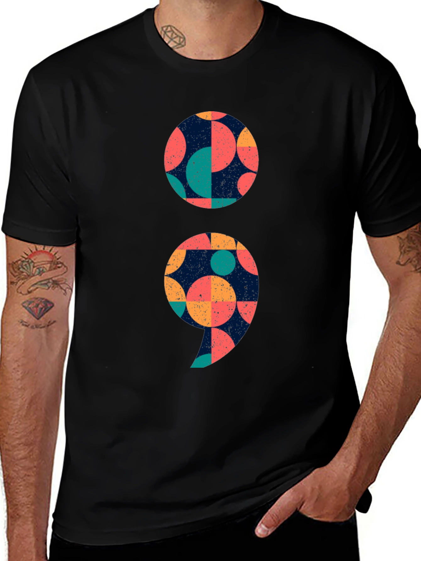 Unique Semicolon Graphic Tee - Stylish & Meaningful