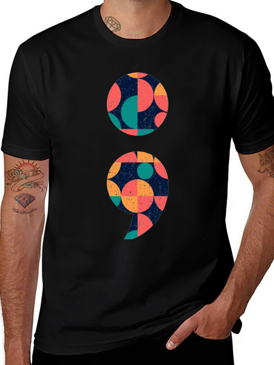 Unique Semicolon Graphic Tee - Stylish & Meaningful