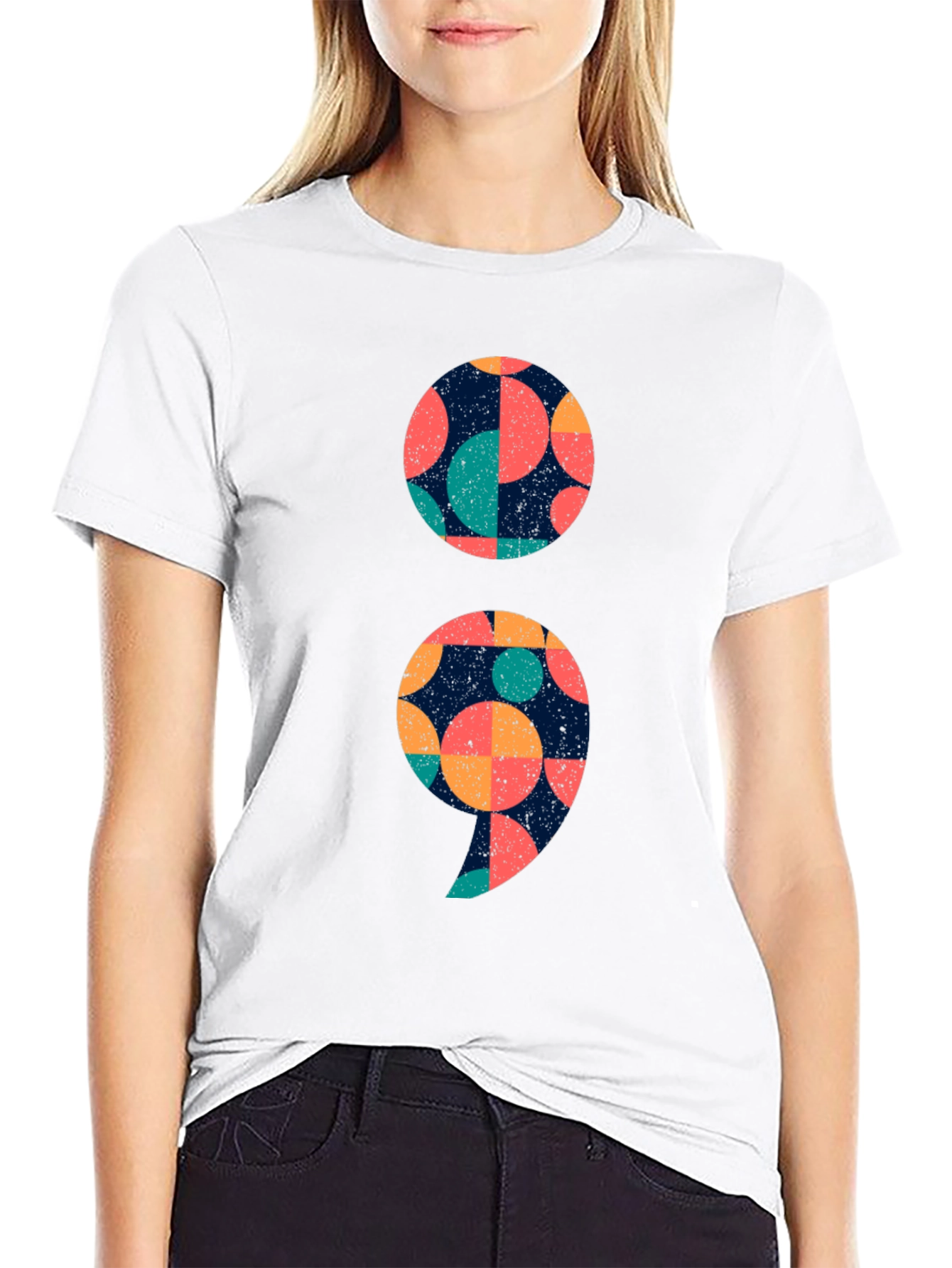 Unique Semicolon Graphic Tee - Stylish & Meaningful