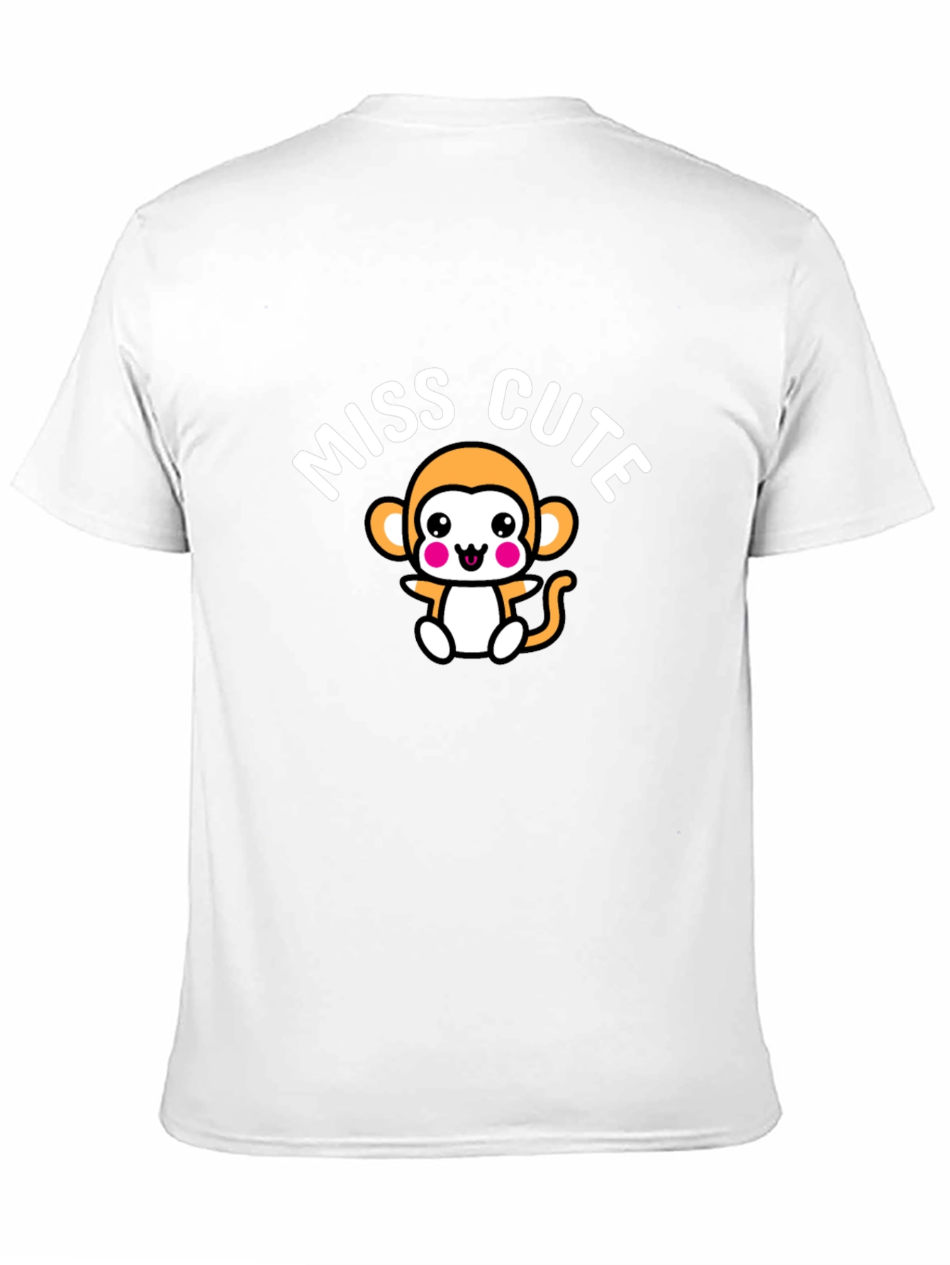 Miss Cute Monkey Graphic Black T-Shirt