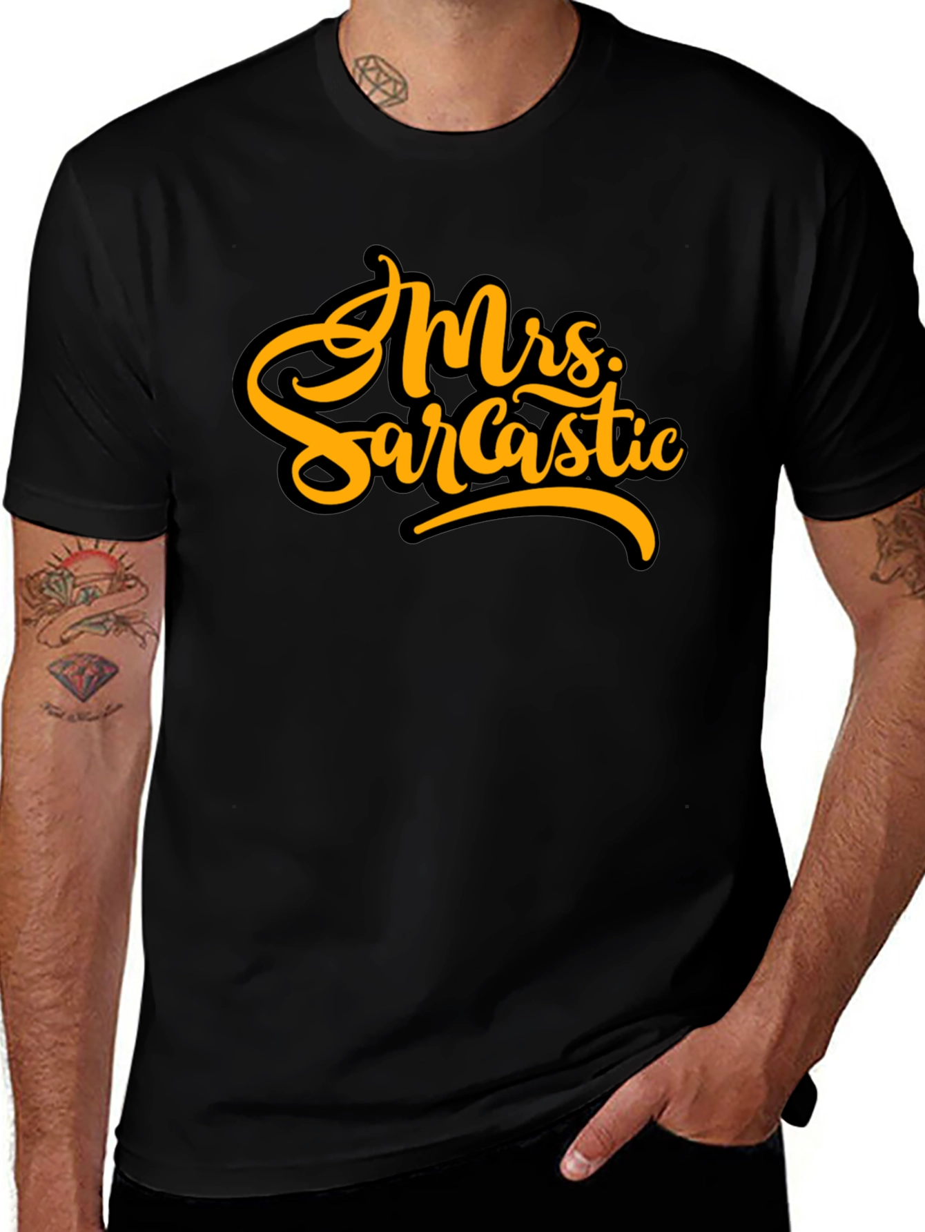 Mrs. Sarcastic Black T-Shirt - Bold Humor Tee