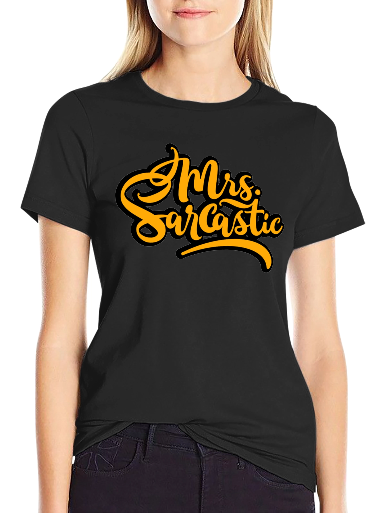 Mrs. Sarcastic Black T-Shirt - Bold Humor Tee