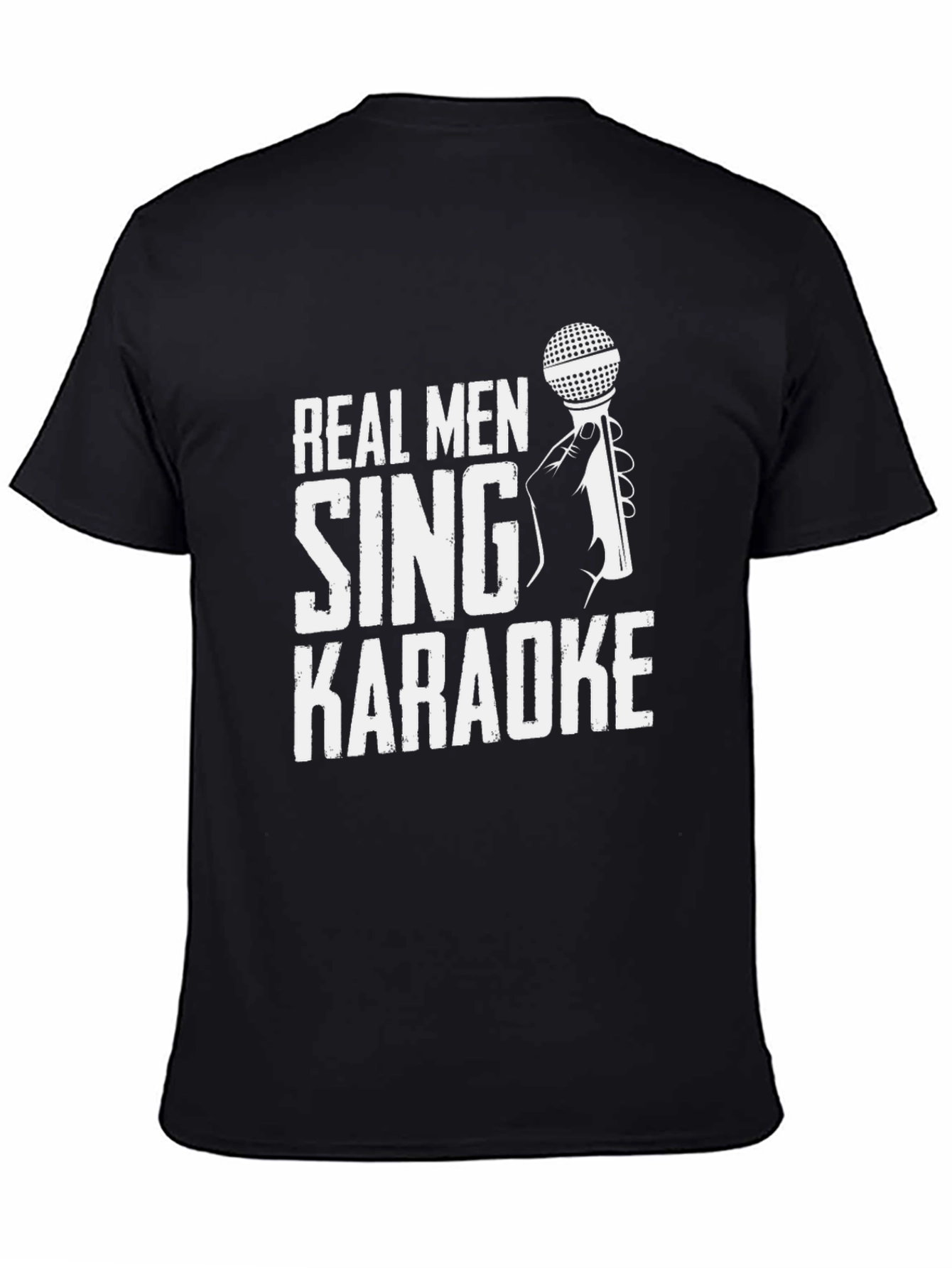 Real Men Sing Karaoke Graphic Tee - Black