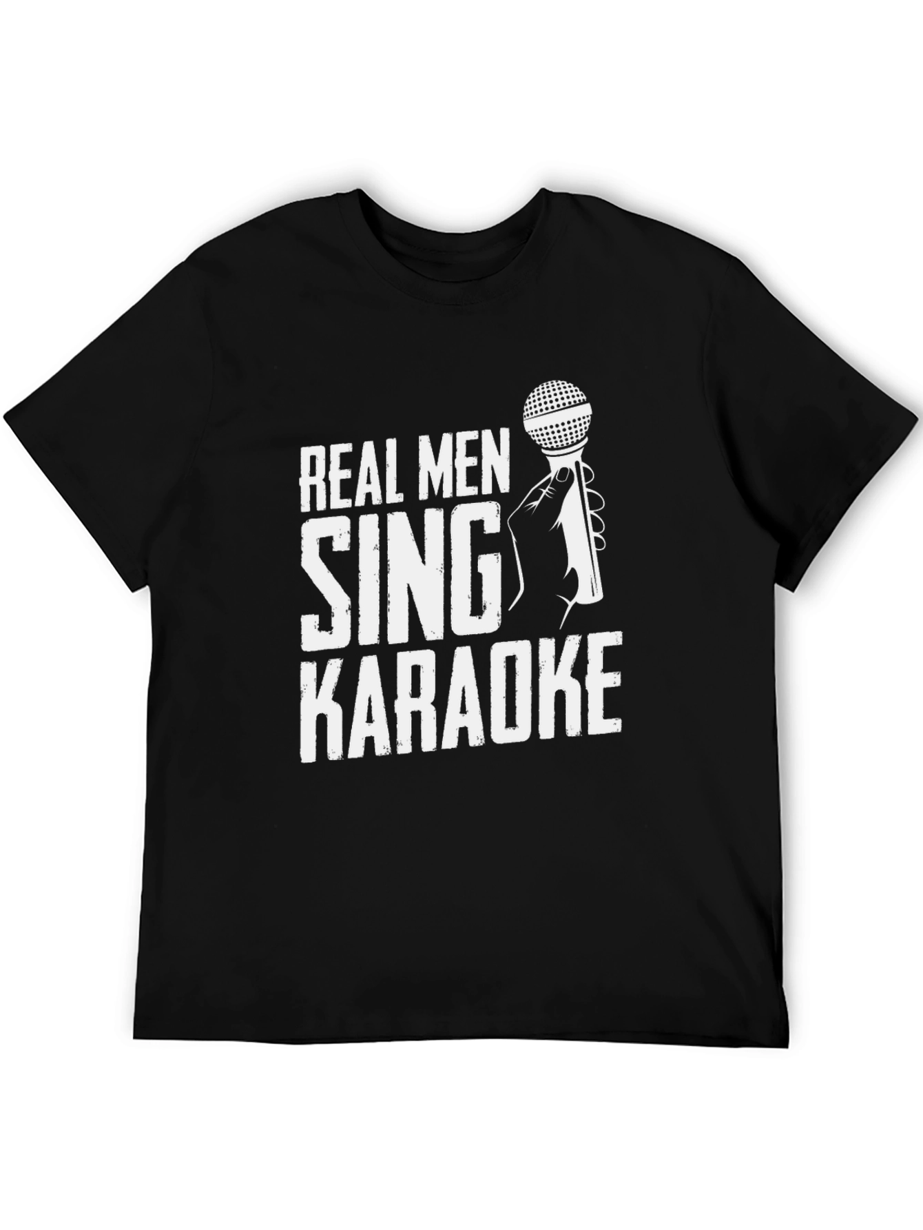 Real Men Sing Karaoke Graphic Tee - Black