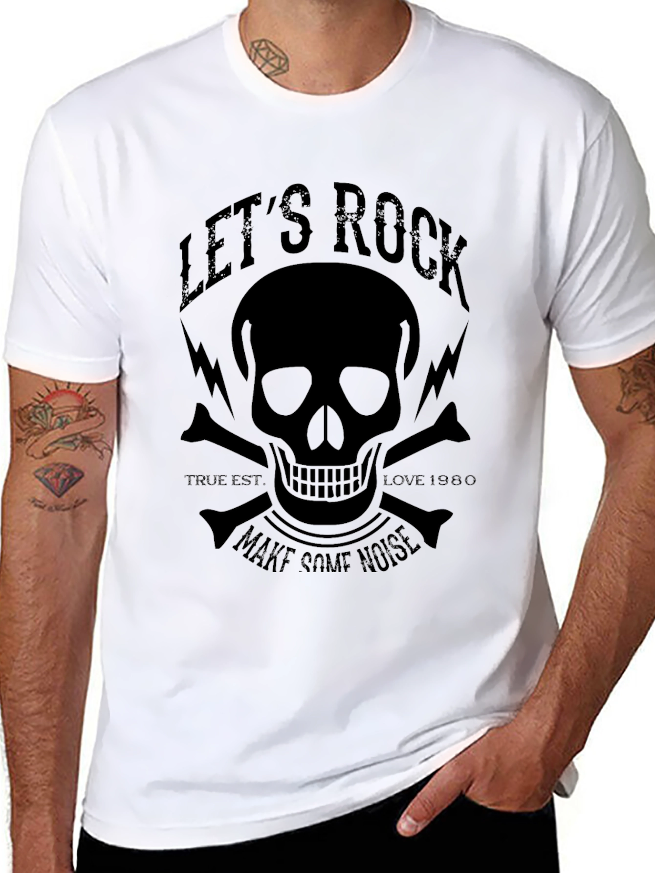 Lets Rock Skull Graphic T-Shirt