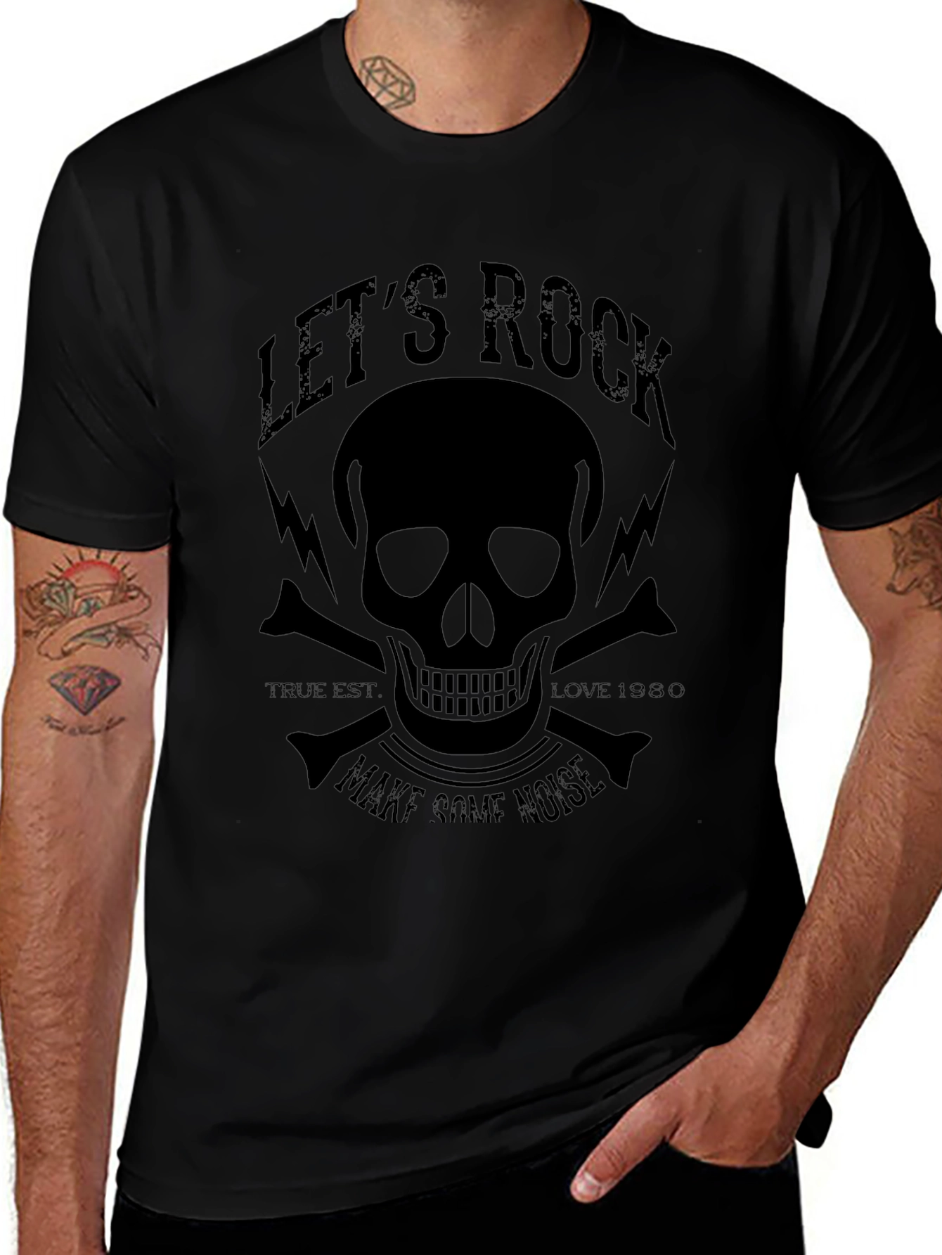 Lets Rock Skull Graphic T-Shirt