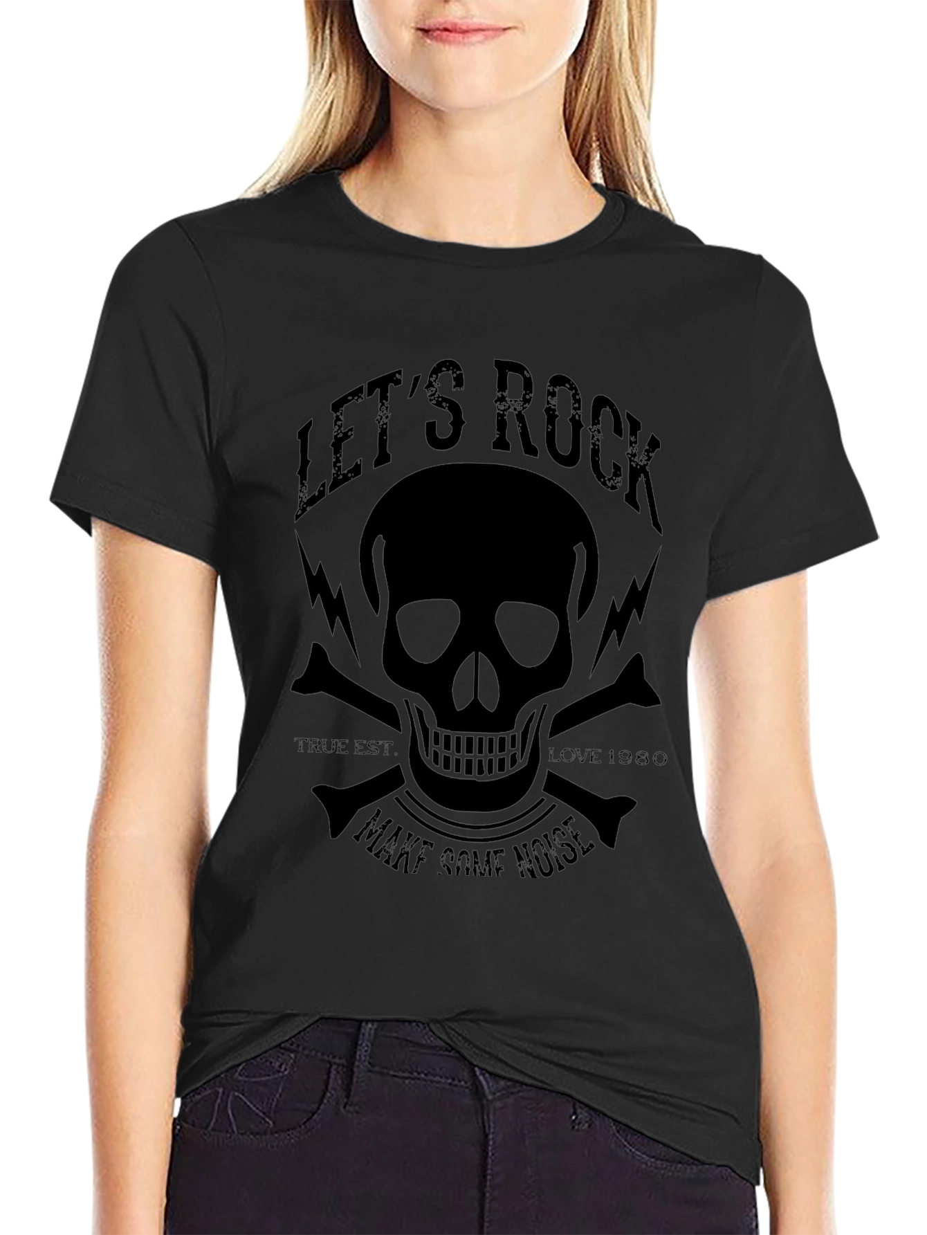 Lets Rock Skull Graphic T-Shirt