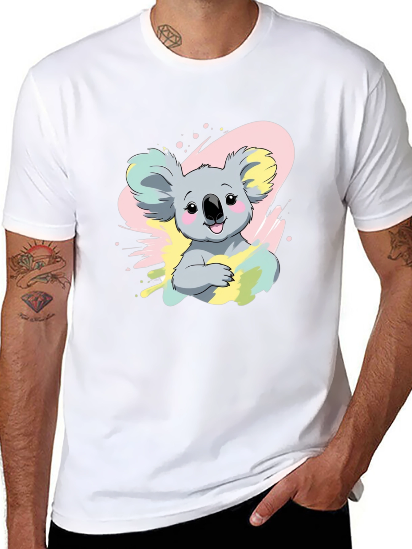 Koala Bear Graphic Tee - Mens Black T-Shirt