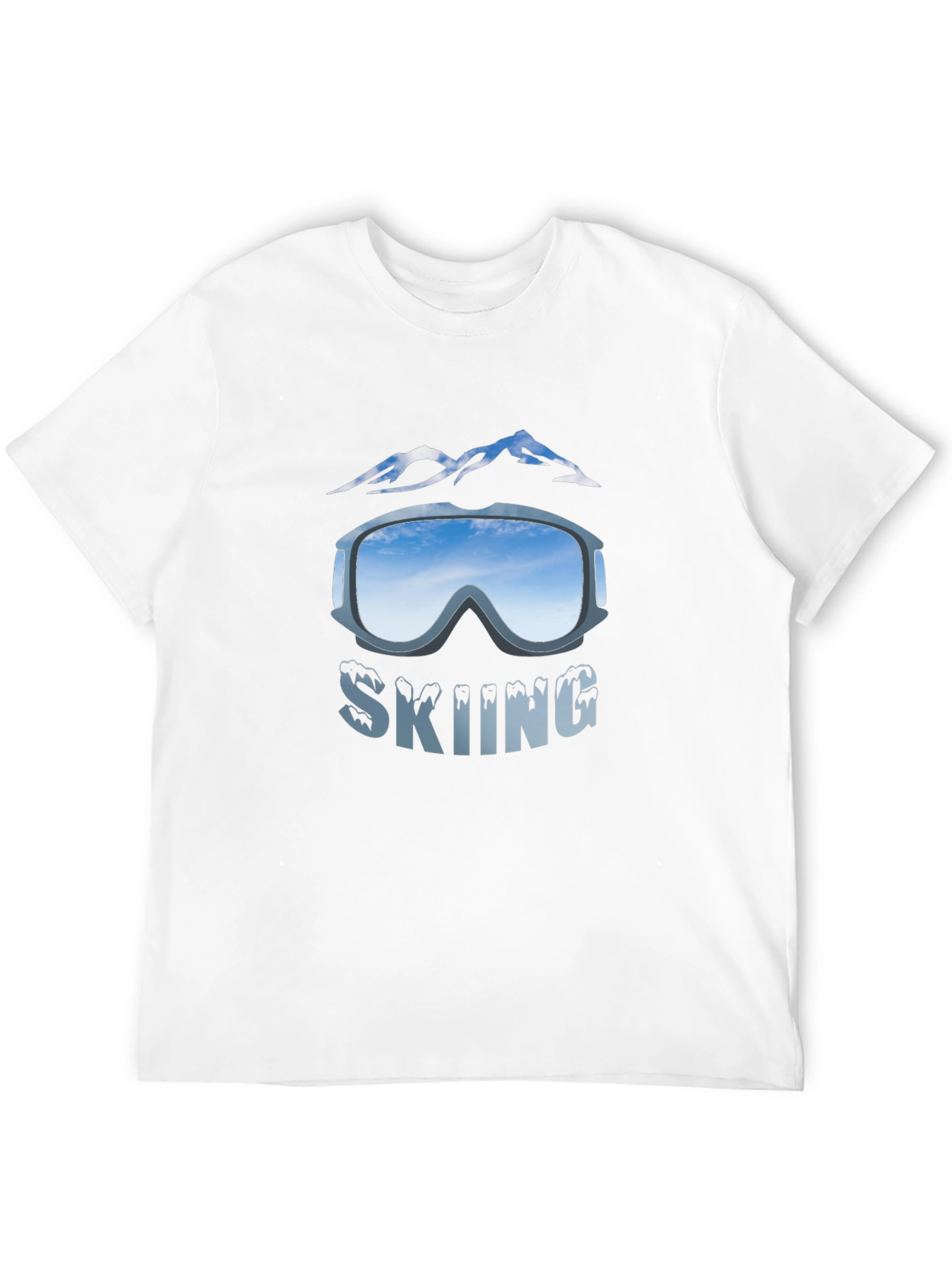 Mens Black Skiing Graphic T-Shirt