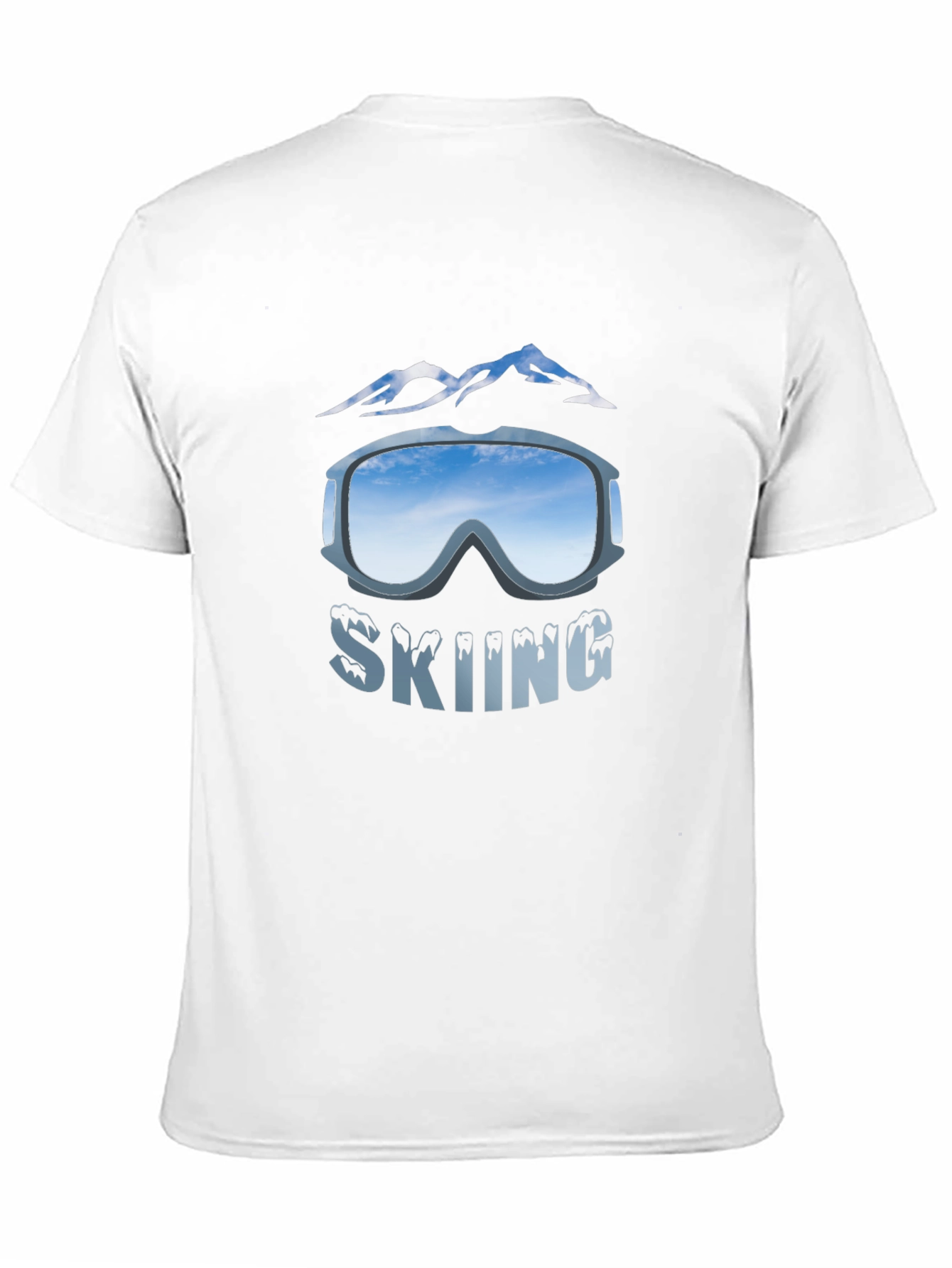 Mens Black Skiing Graphic T-Shirt