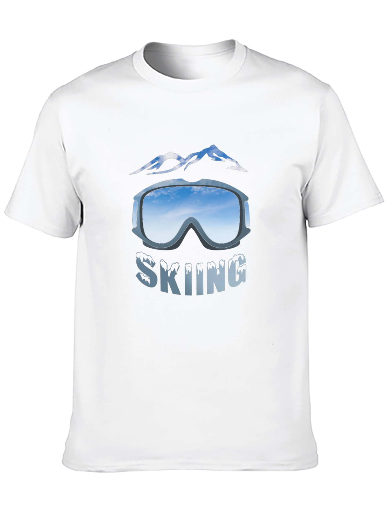 Mens Black Skiing Graphic T-Shirt