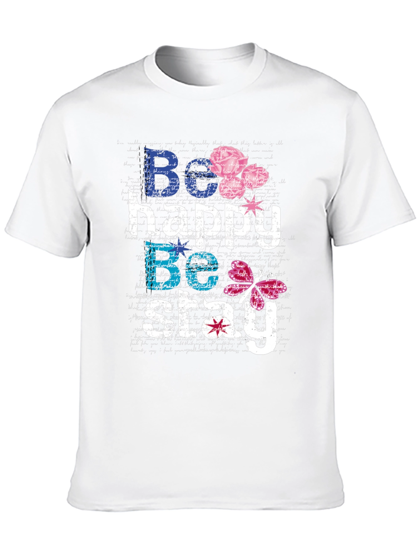 Be Happy Be Stay Black Graphic T-Shirt