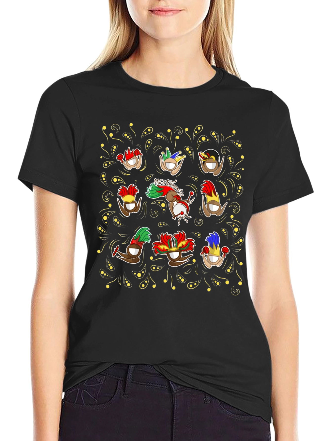 Carnival Coconut Head Black T-Shirt