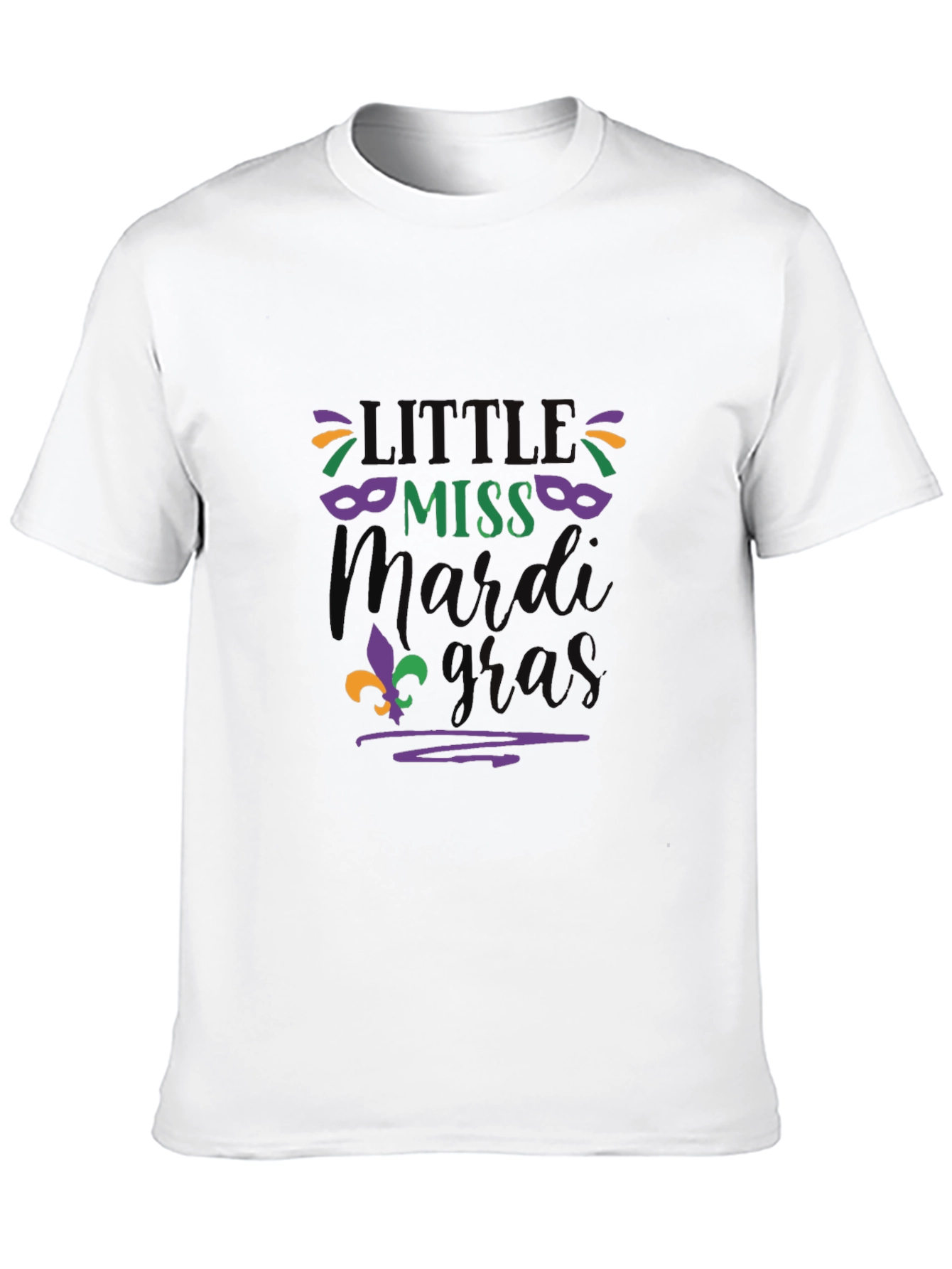 Little Miss Mardi Gras Tee - Black