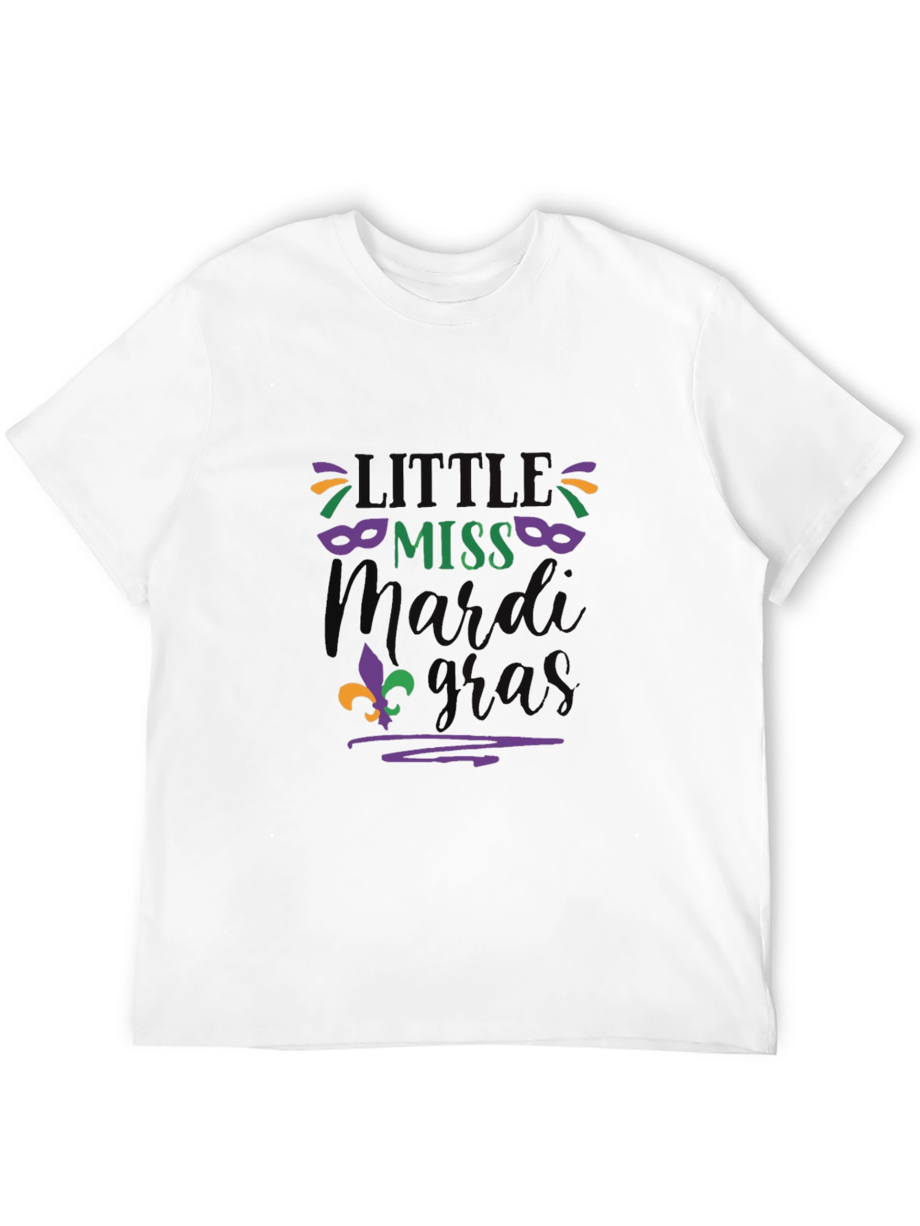Little Miss Mardi Gras Tee - Black