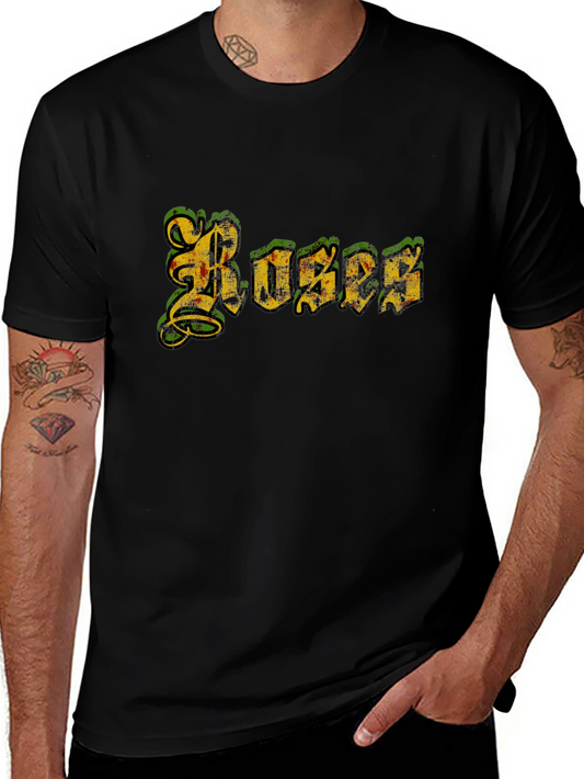 Roses Vintage Style Graphic T-Shirt - Black