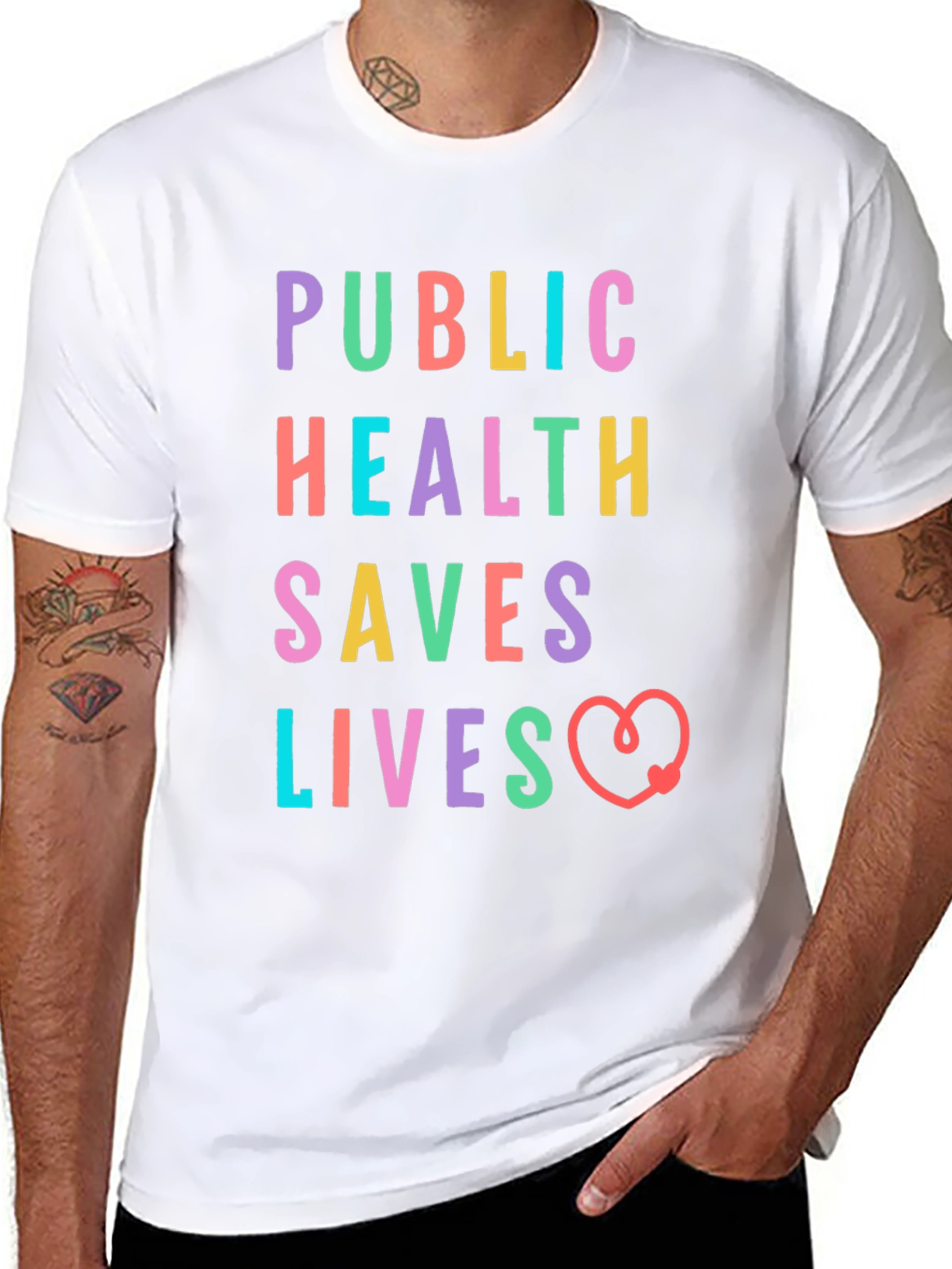 Public Health Saves Lives Graphic T-Shirt