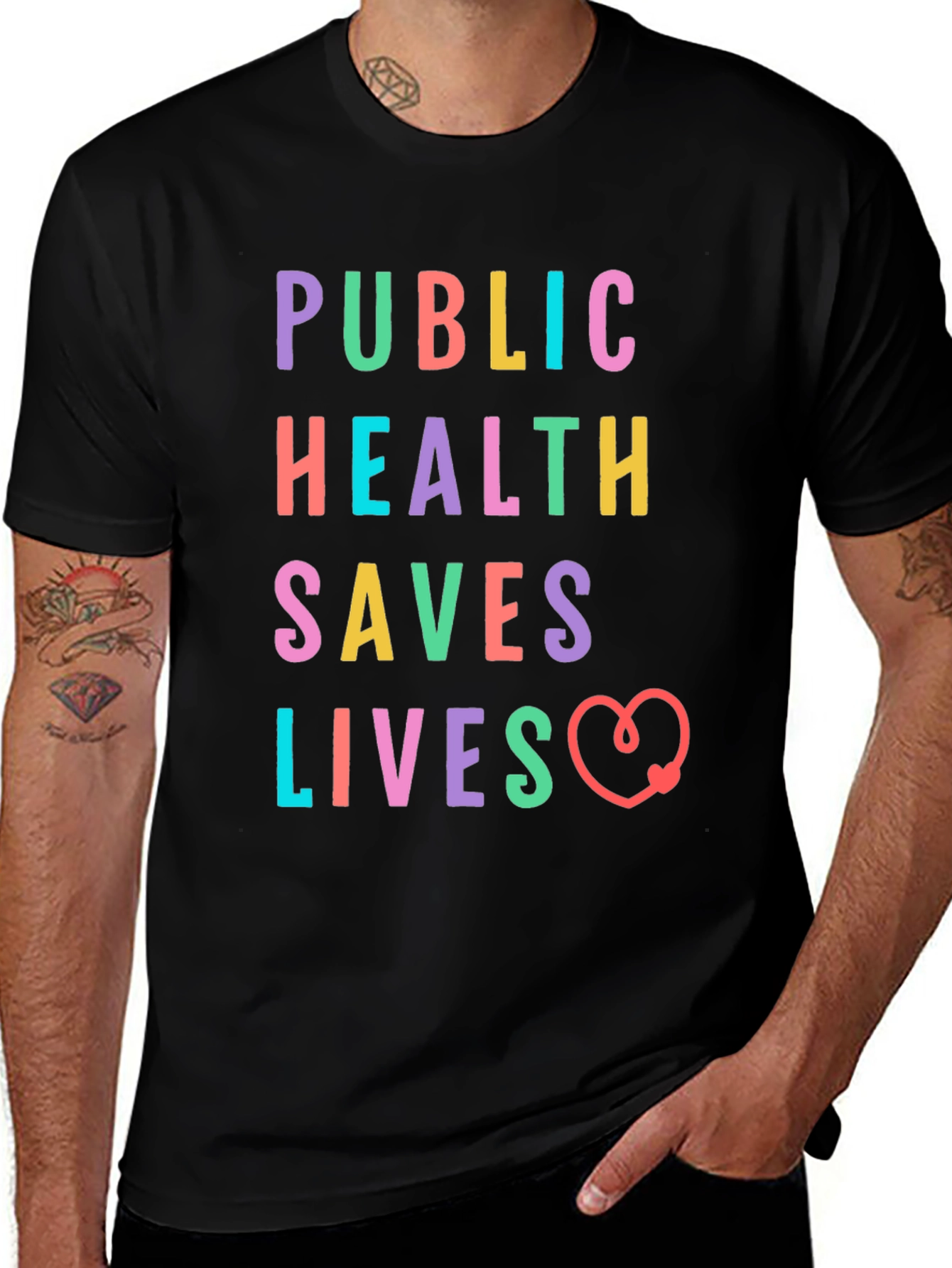 Public Health Saves Lives Graphic T-Shirt