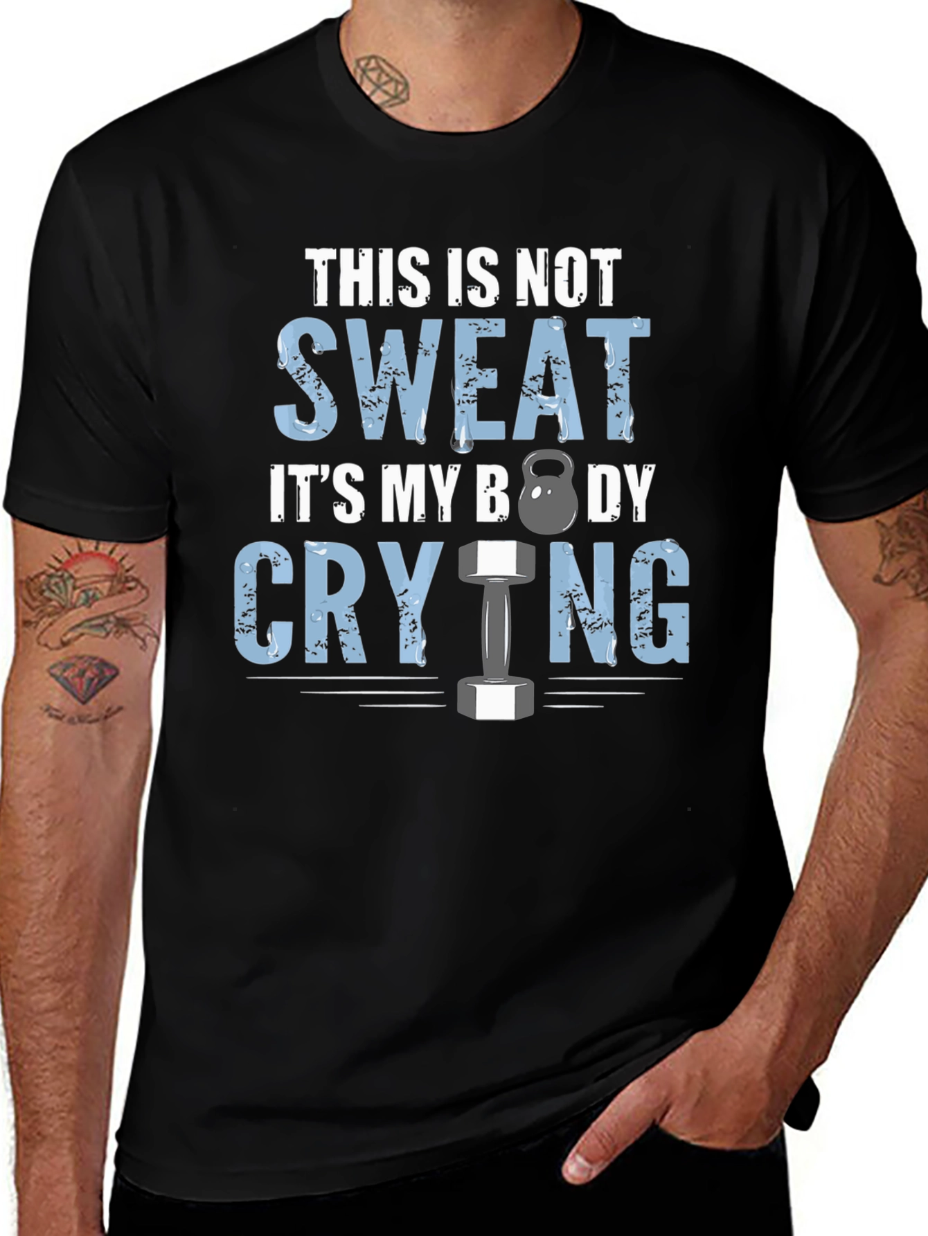 Funny Workout T-Shirt - Body Crying