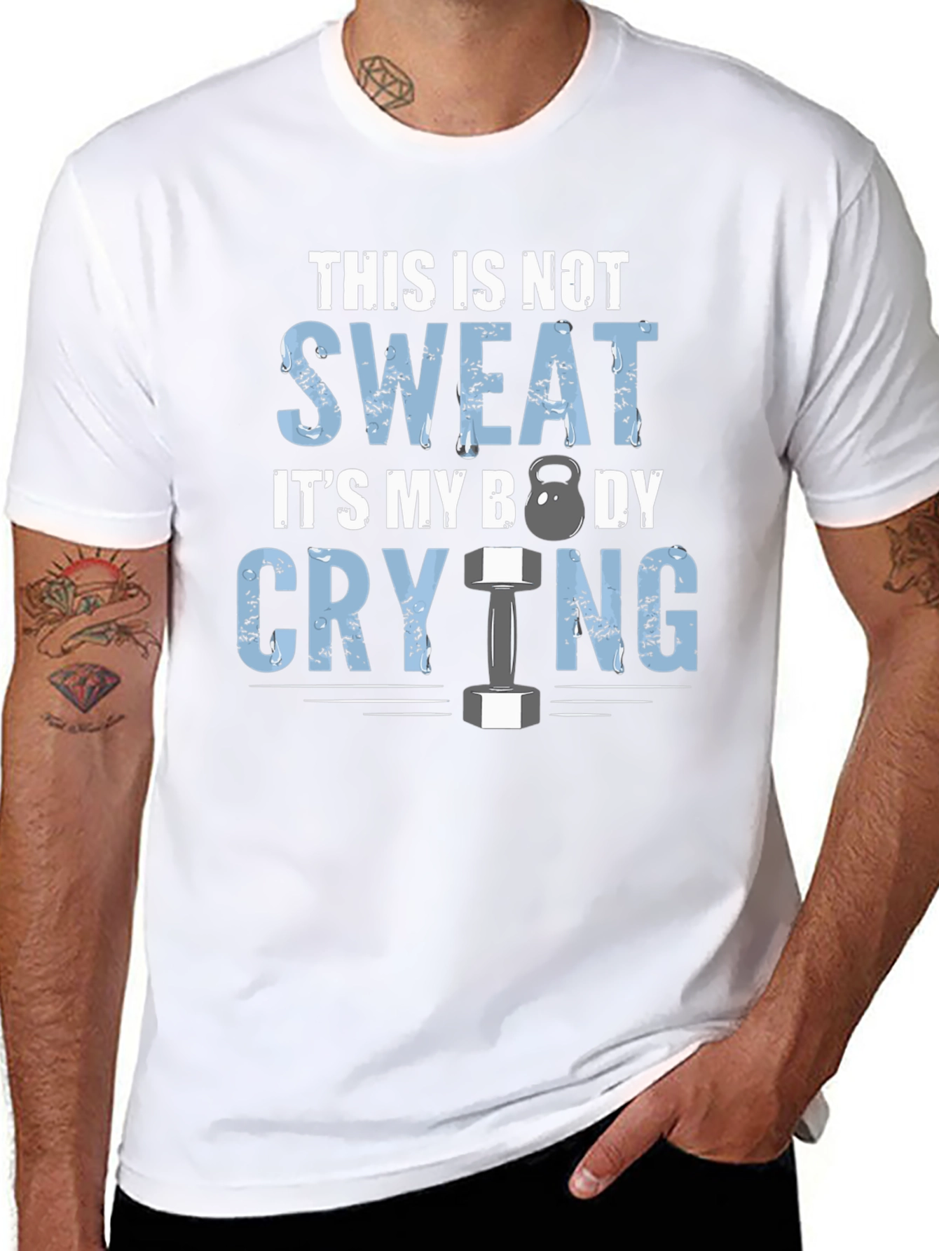 Funny Workout T-Shirt - Body Crying