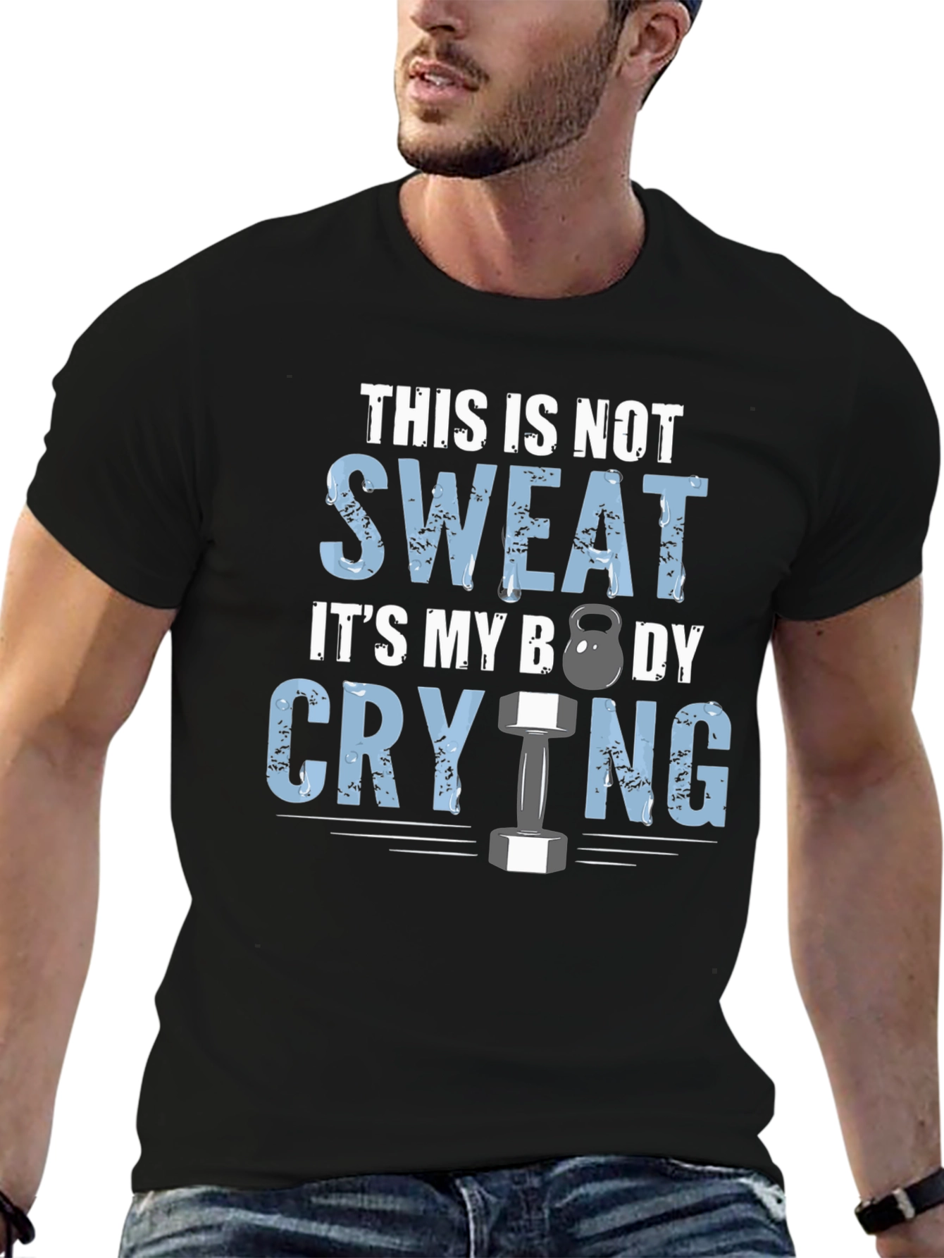 Funny Workout T-Shirt - Body Crying