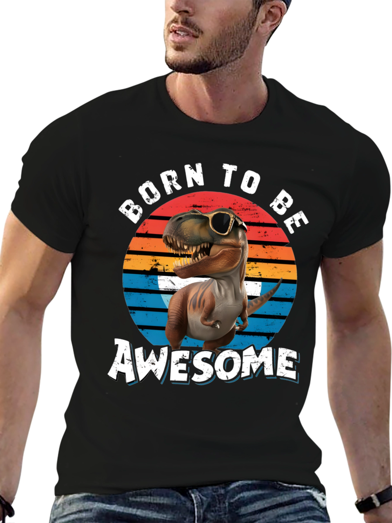 Born to Be Awesome T-Rex Graphic Tee