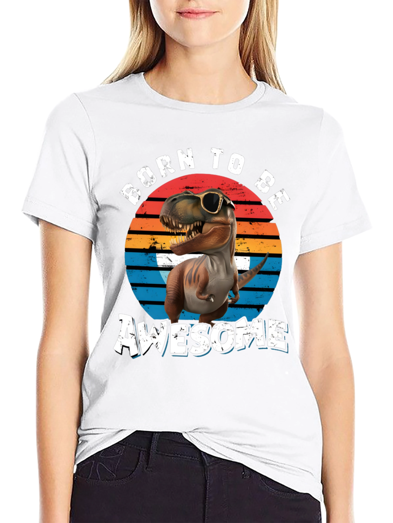 Born to Be Awesome T-Rex Graphic Tee