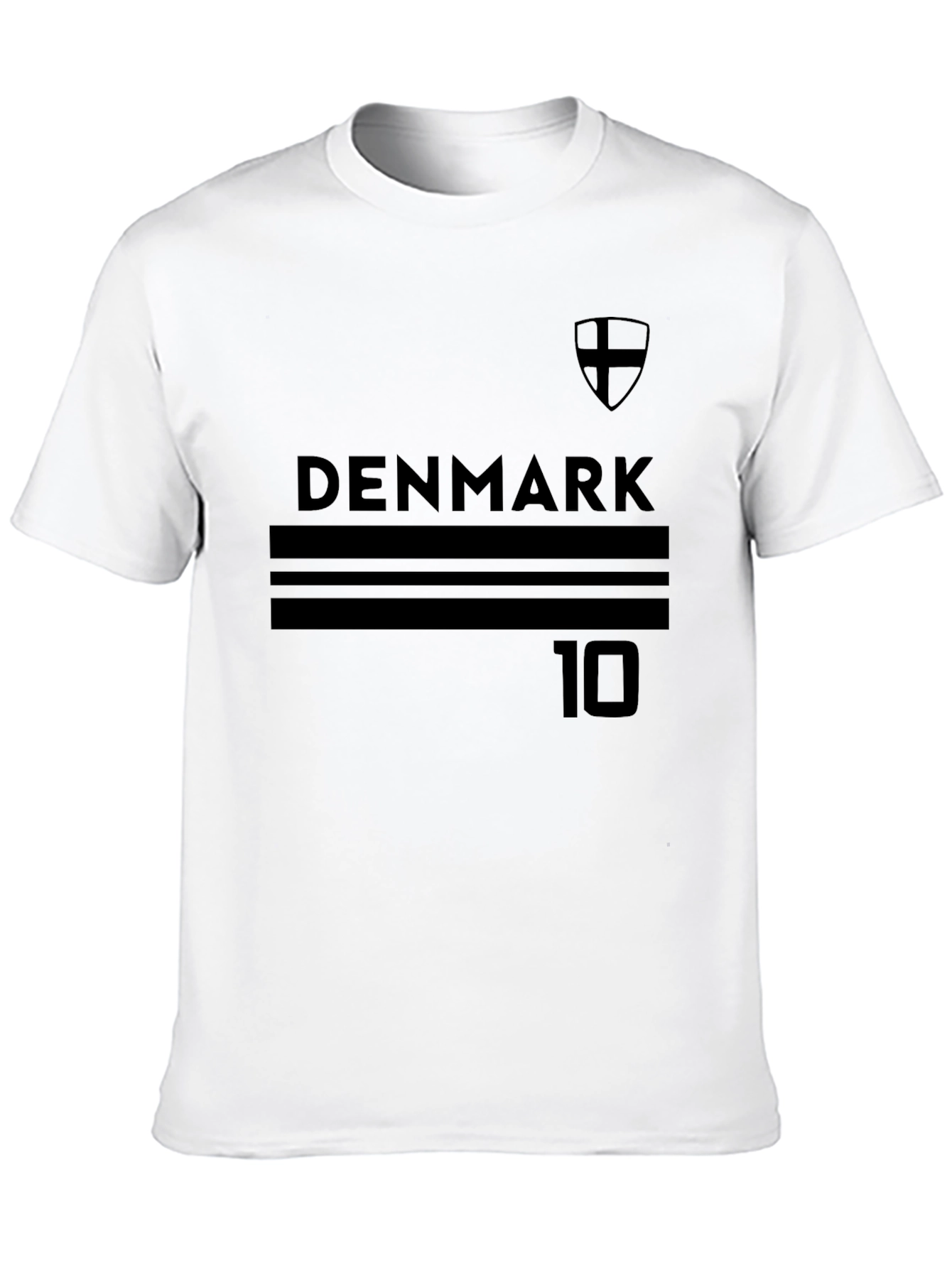 Denmark Soccer Jersey Style Black T-Shirt