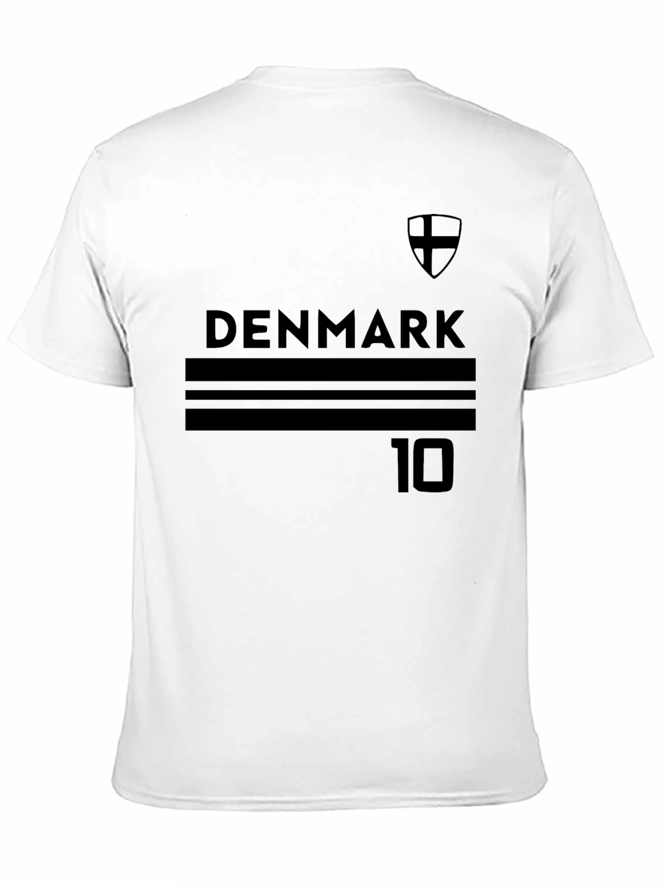 Denmark Soccer Jersey Style Black T-Shirt